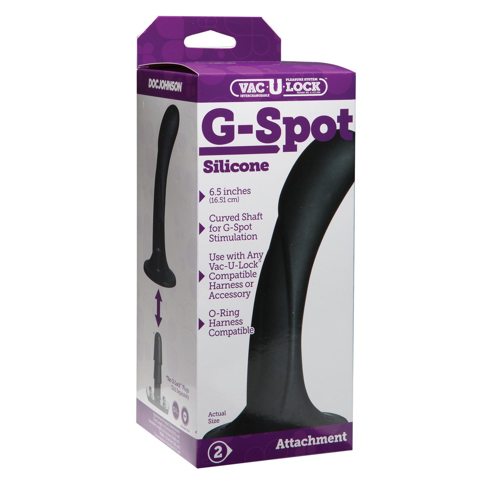Dong de Silicona G Spot Vac-U-Lock - Negro Dong de Silicona G Spot Vac-U-Lock - Negro