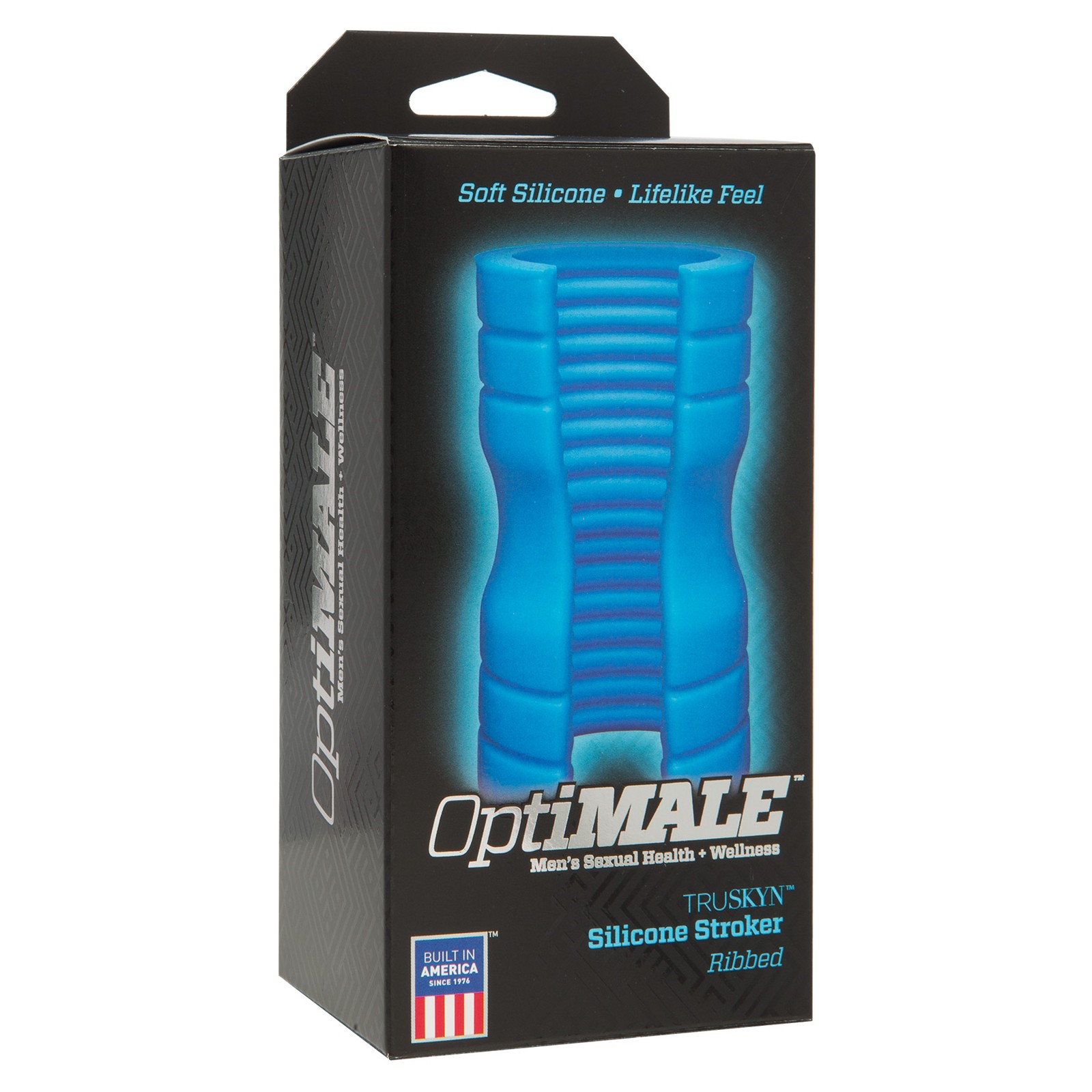 OptiMale Truskyn Silicone Stroker Ribbed - Blue OptiMale Truskyn Silicone Stroker Ribbed - Blue