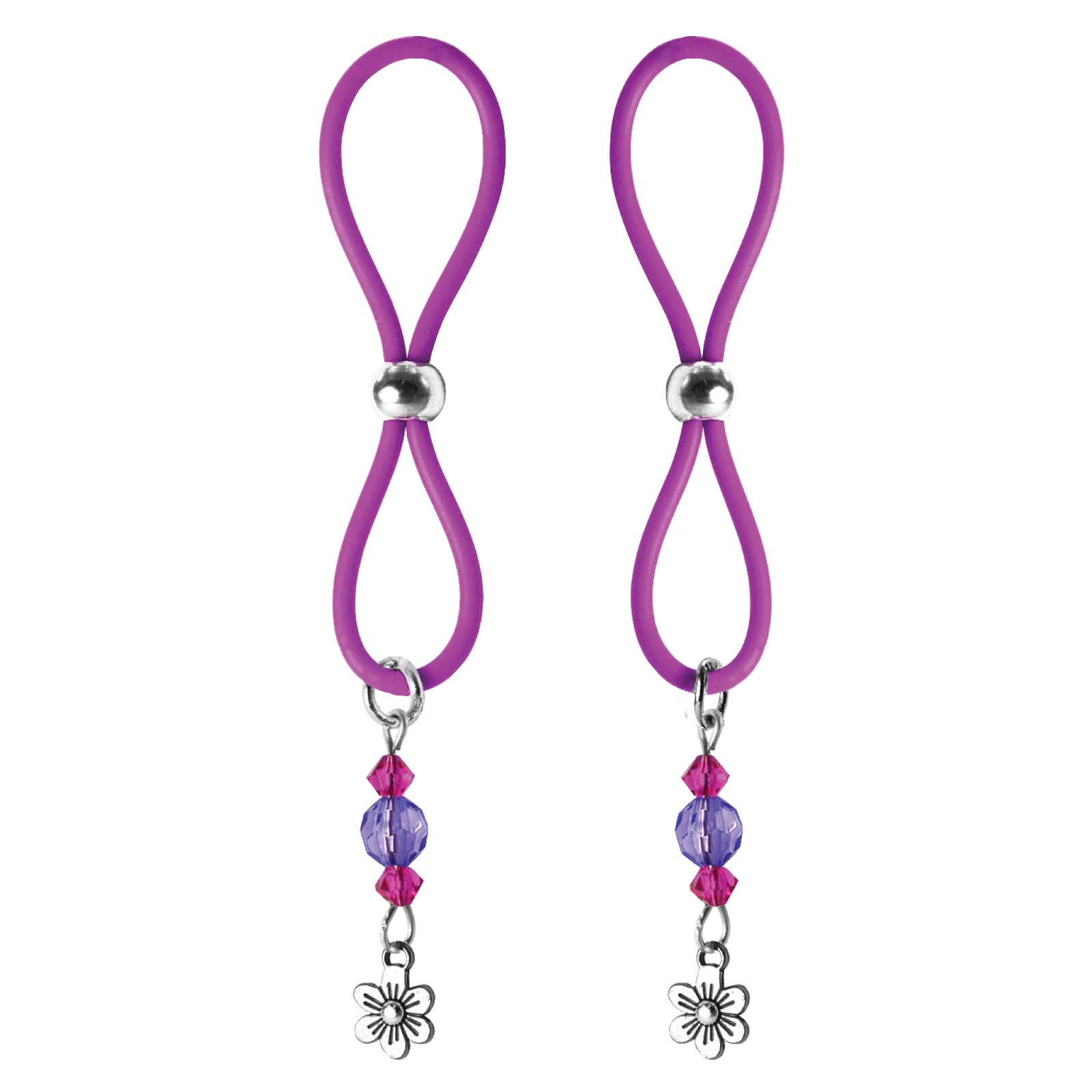 Bijoux de Nip Halos para Pezones con Encanto de Flor en Morado Bijoux de Nip Halos para Pezones con Encanto de Flor en Morado