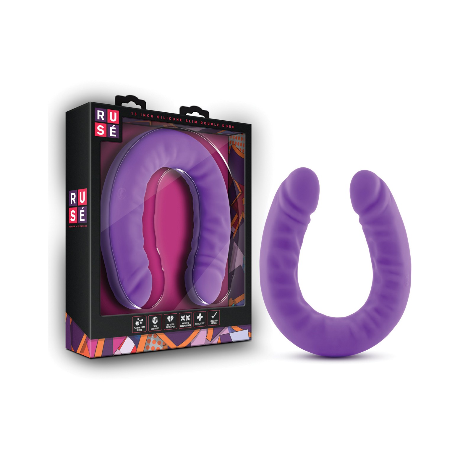 Dildo Doble Slim Blush Ruse 18 pulgadas Púrpura - Placer Versátil Dildo Doble Slim Blush Ruse 18 pulgadas Púrpura - Placer Versátil
