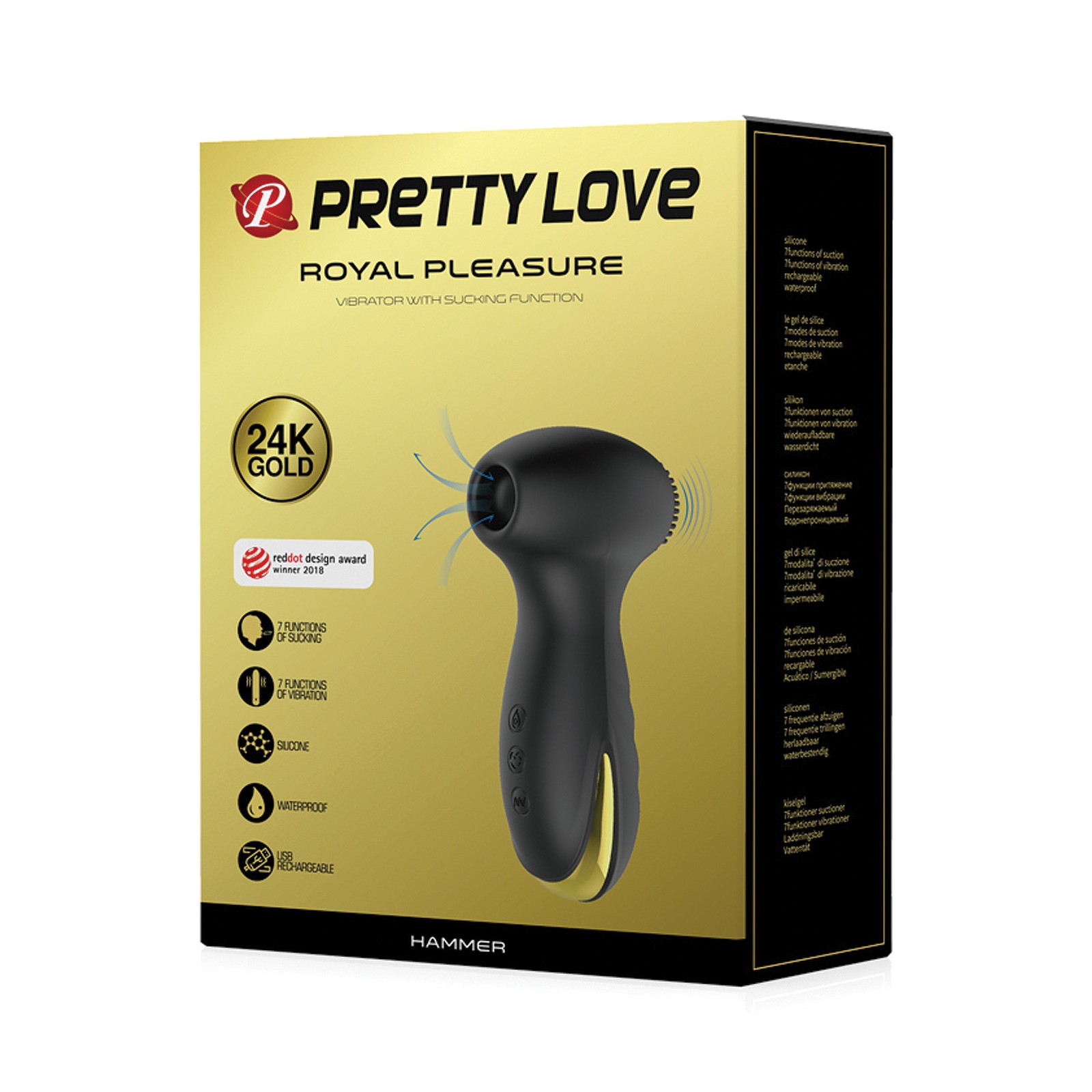 Pretty Love Hammer Sucking Vibrating Black Gold Pretty Love Hammer Sucking Vibrating Black Gold