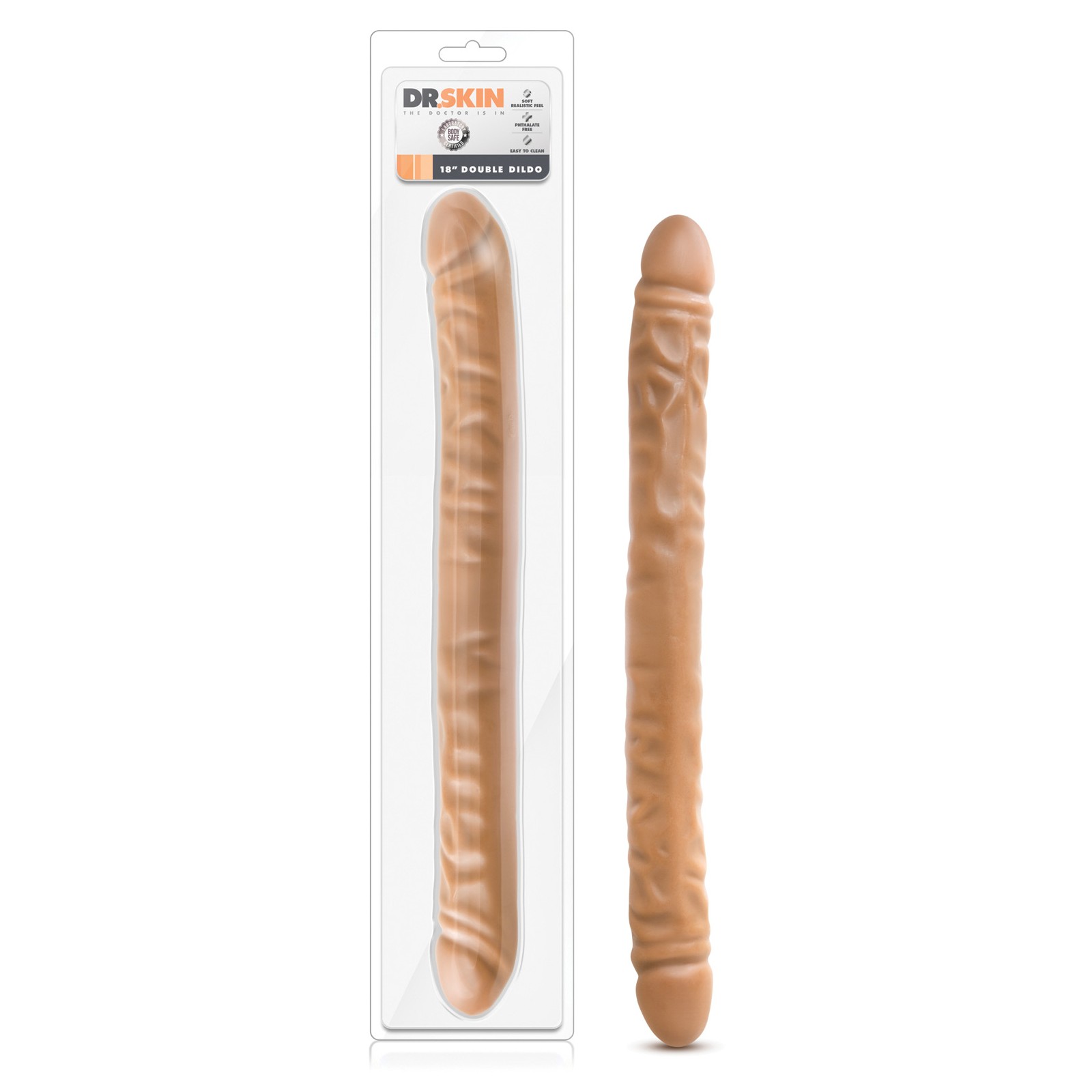 Blush Dr. Skin 18 Inch Double Dildo - Mocha Blush Dr. Skin 18 Inch Double Dildo - Mocha