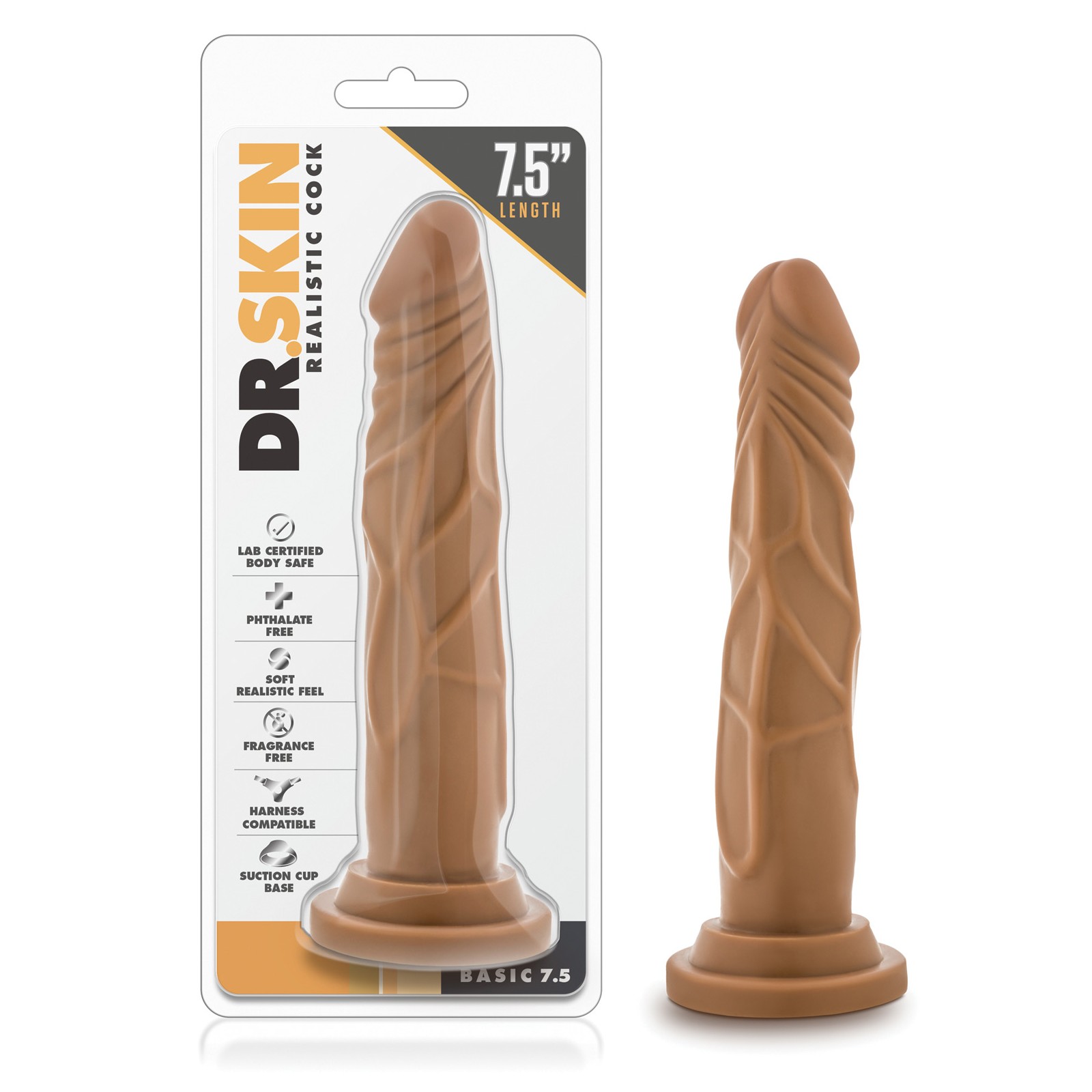 Dildo Realista Dr. Skin Básico 7.5 Pulgadas Mocha Dildo Realista Dr. Skin Básico 7.5 Pulgadas Mocha