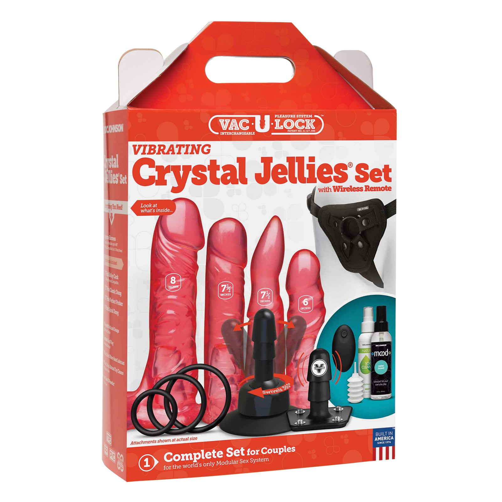 Set de Crystal Jellies Vibrante Vac-U-Lock Rosa Set de Crystal Jellies Vibrante Vac-U-Lock Rosa