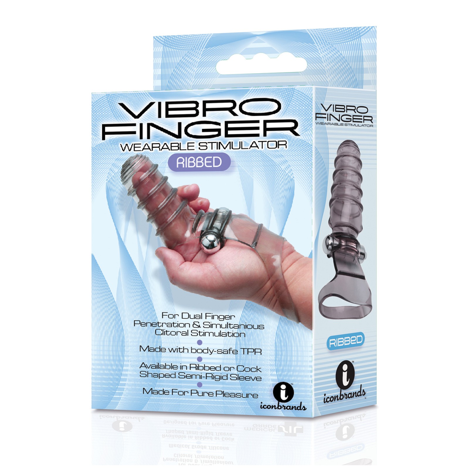 The 9's Vibrofinger Ribbed Finger Massager - Grey The 9's Vibrofinger Ribbed Finger Massager - Grey