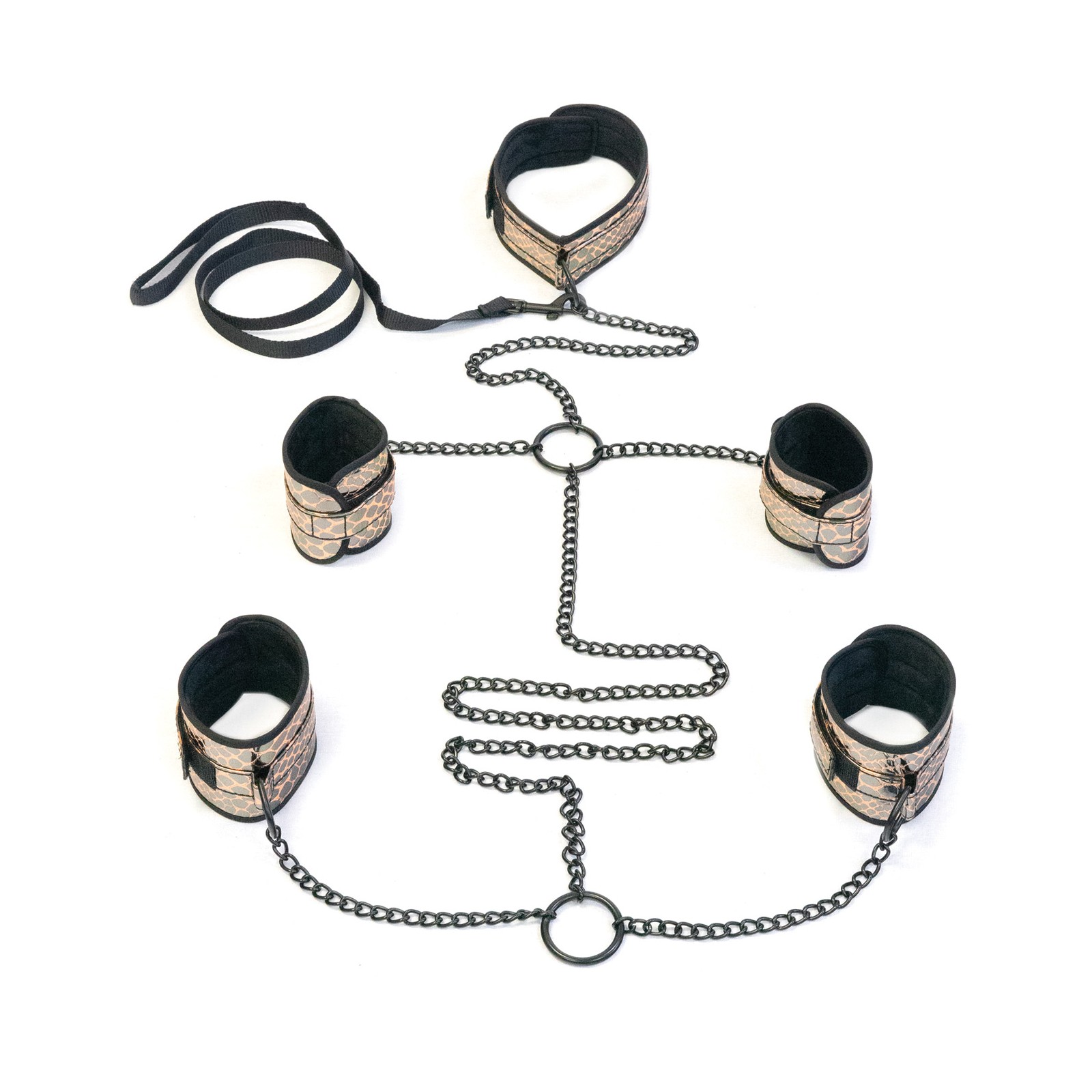 Spartacus Faux Leather Bondage Kit Gold Spartacus Faux Leather Bondage Kit Gold
