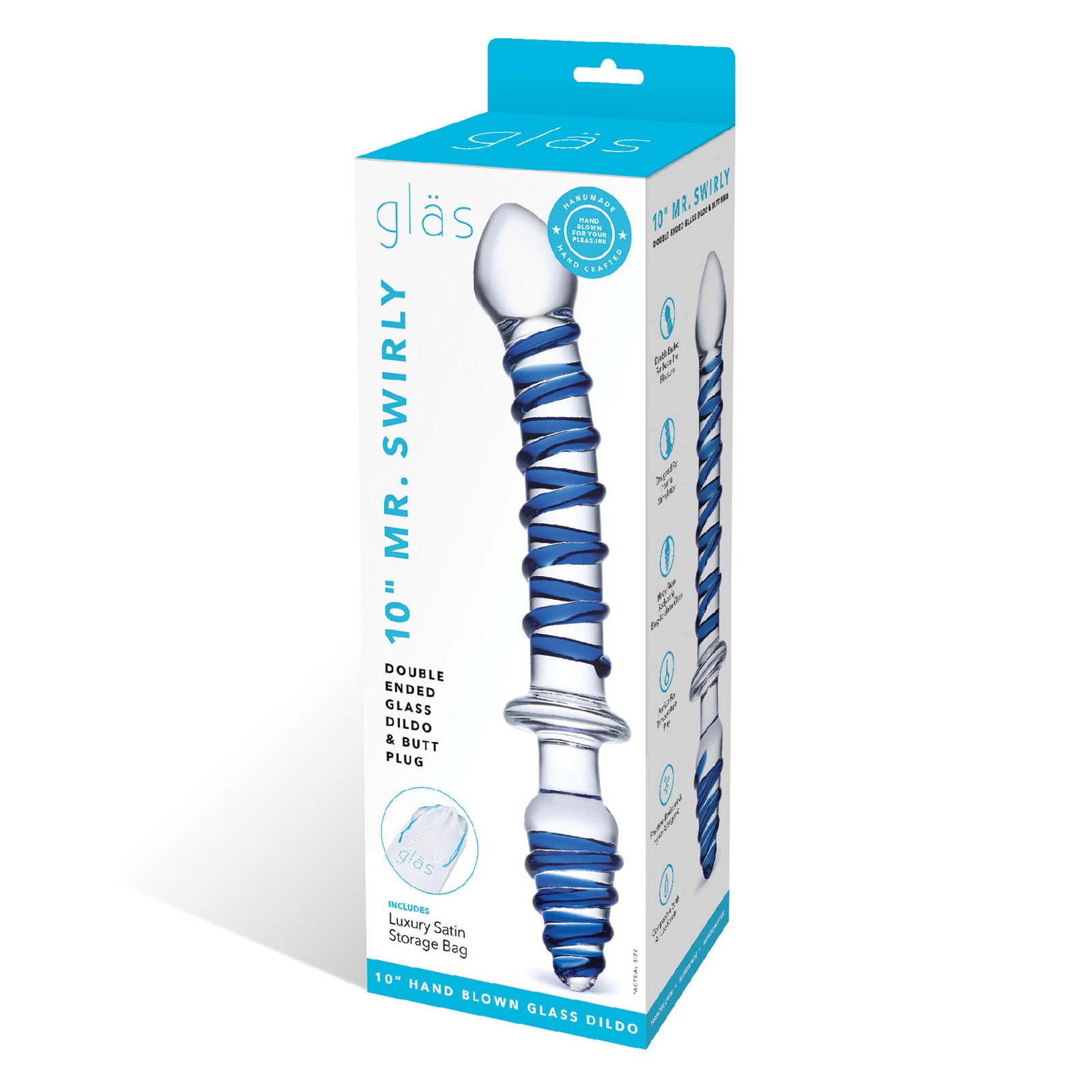 Glas 10" Mr. Swirly Double Ended Dildo for Unique Pleasure Glas 10" Mr. Swirly Double Ended Dildo for Unique Pleasure