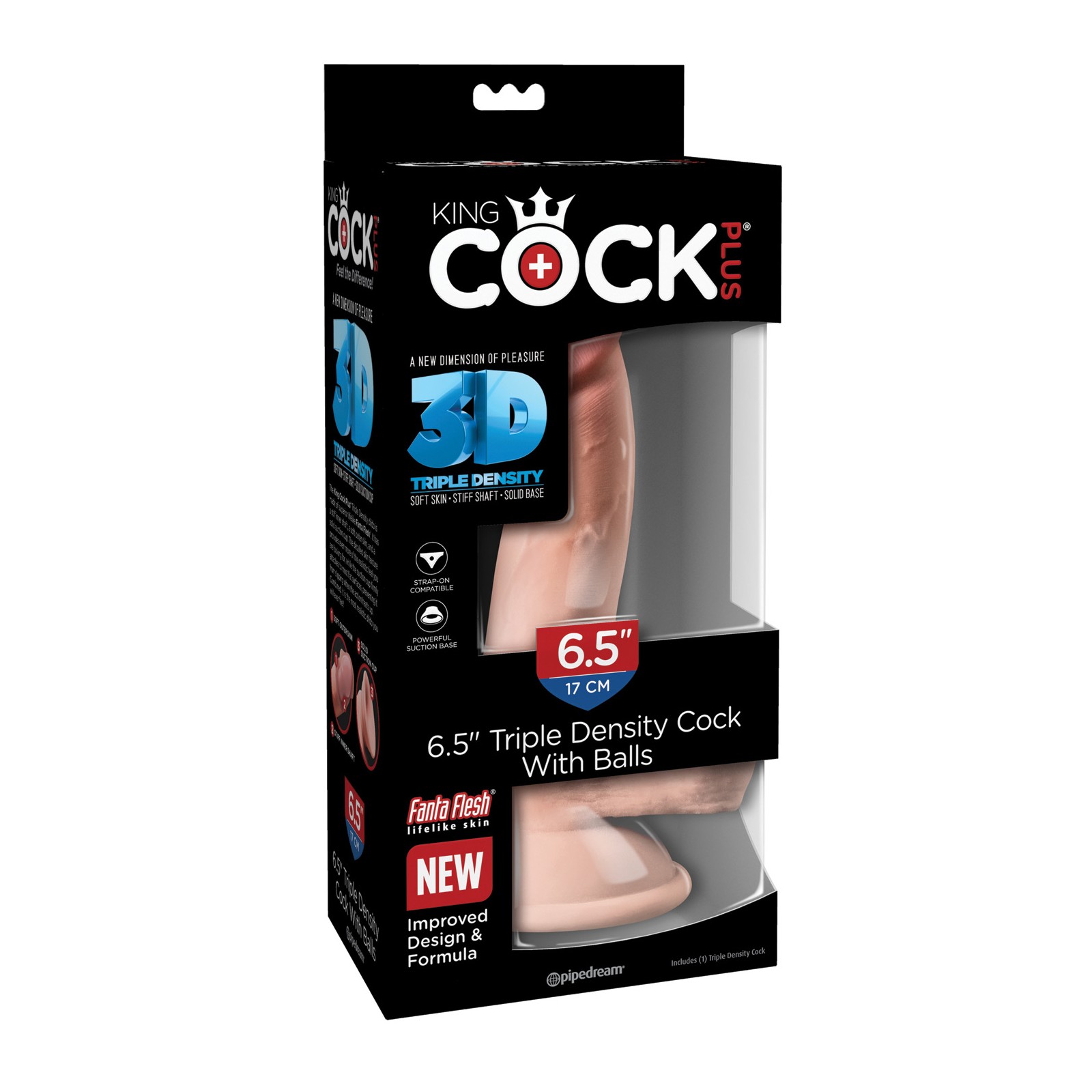 Dildo Triple Densidad de 6.5 Pulgadas King Cock Plus con Testículos Dildo Triple Densidad de 6.5 Pulgadas King Cock Plus con Testículos