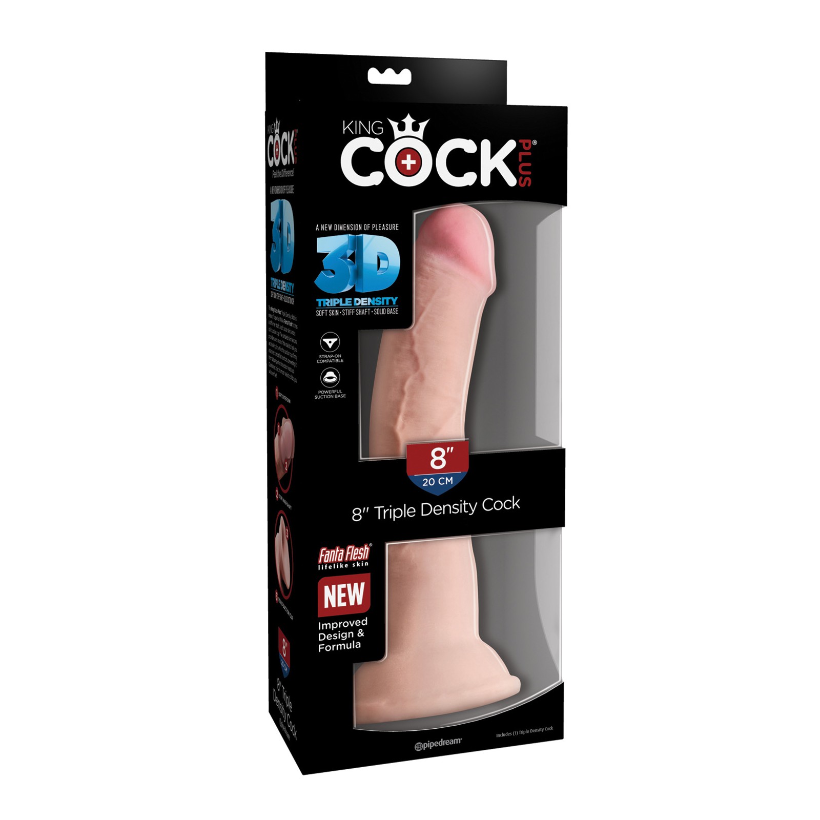 King Cock Plus 8 Pulgadas Dildo de Triple Densidad para Placer Realista King Cock Plus 8 Pulgadas Dildo de Triple Densidad para Placer Realista