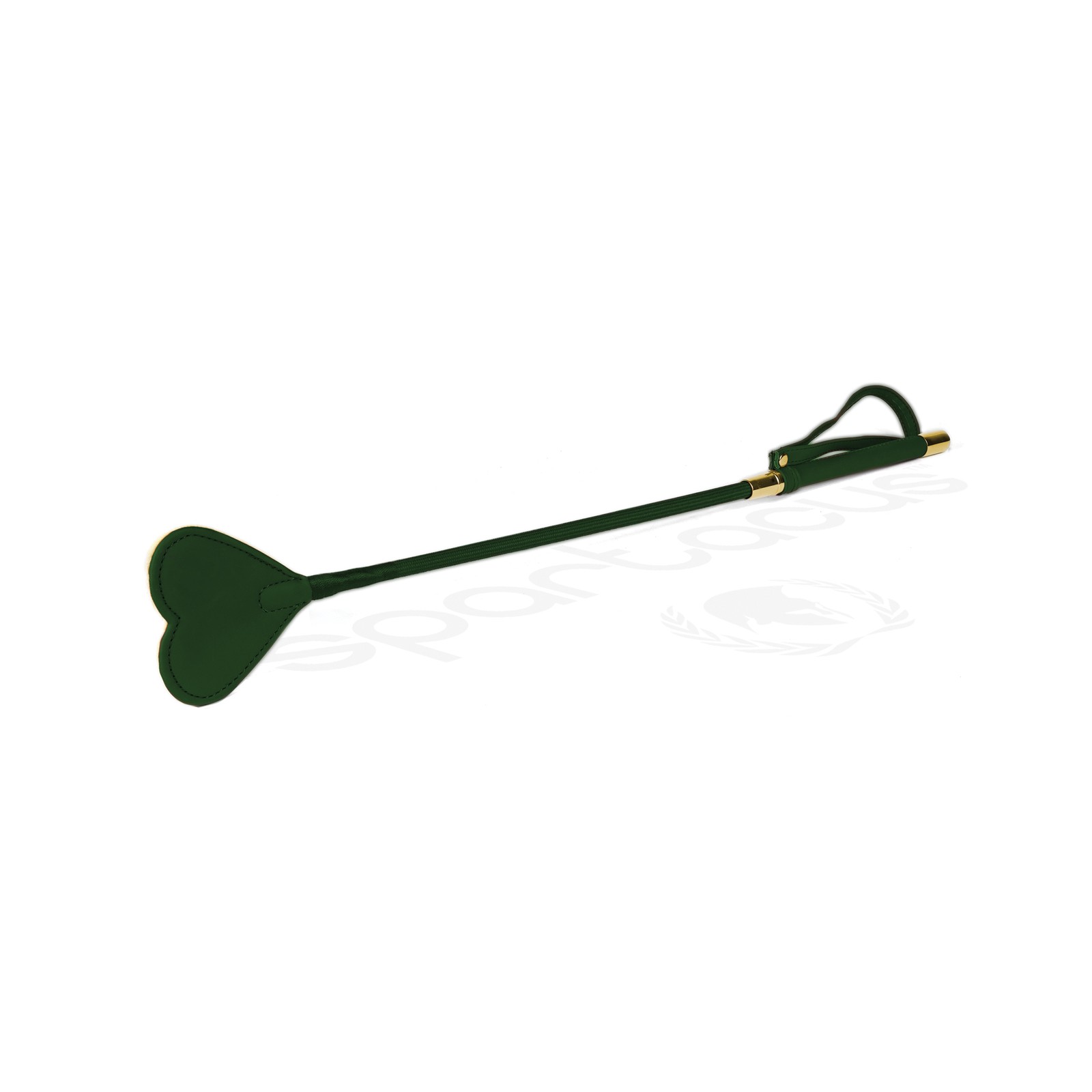 Spartacus Green PU Riding Crop - Heart Tip Spartacus Green PU Riding Crop - Heart Tip