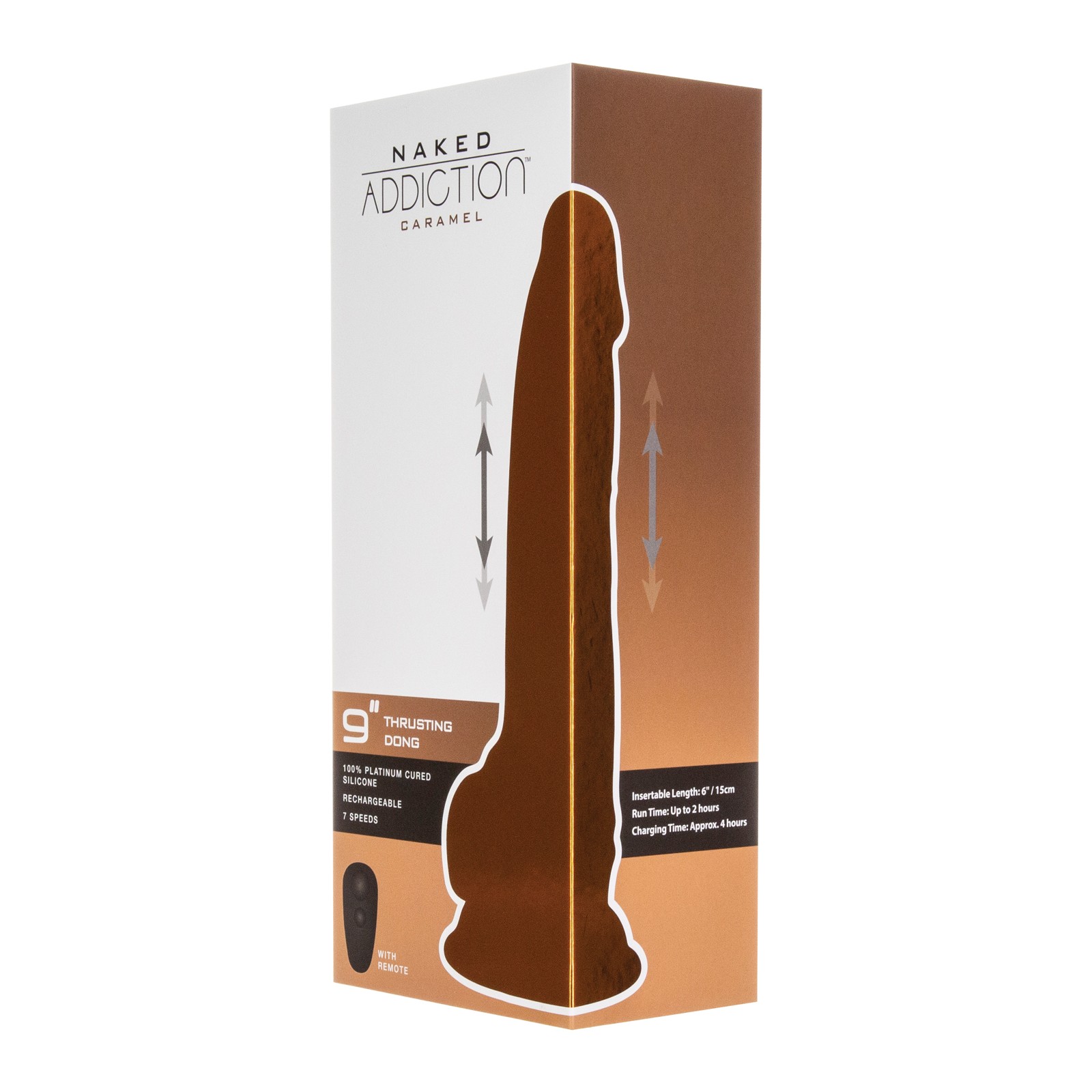 Naked Addiction 9" Thrusting Dong with Remote - Caramel Naked Addiction 9" Thrusting Dong with Remote - Caramel