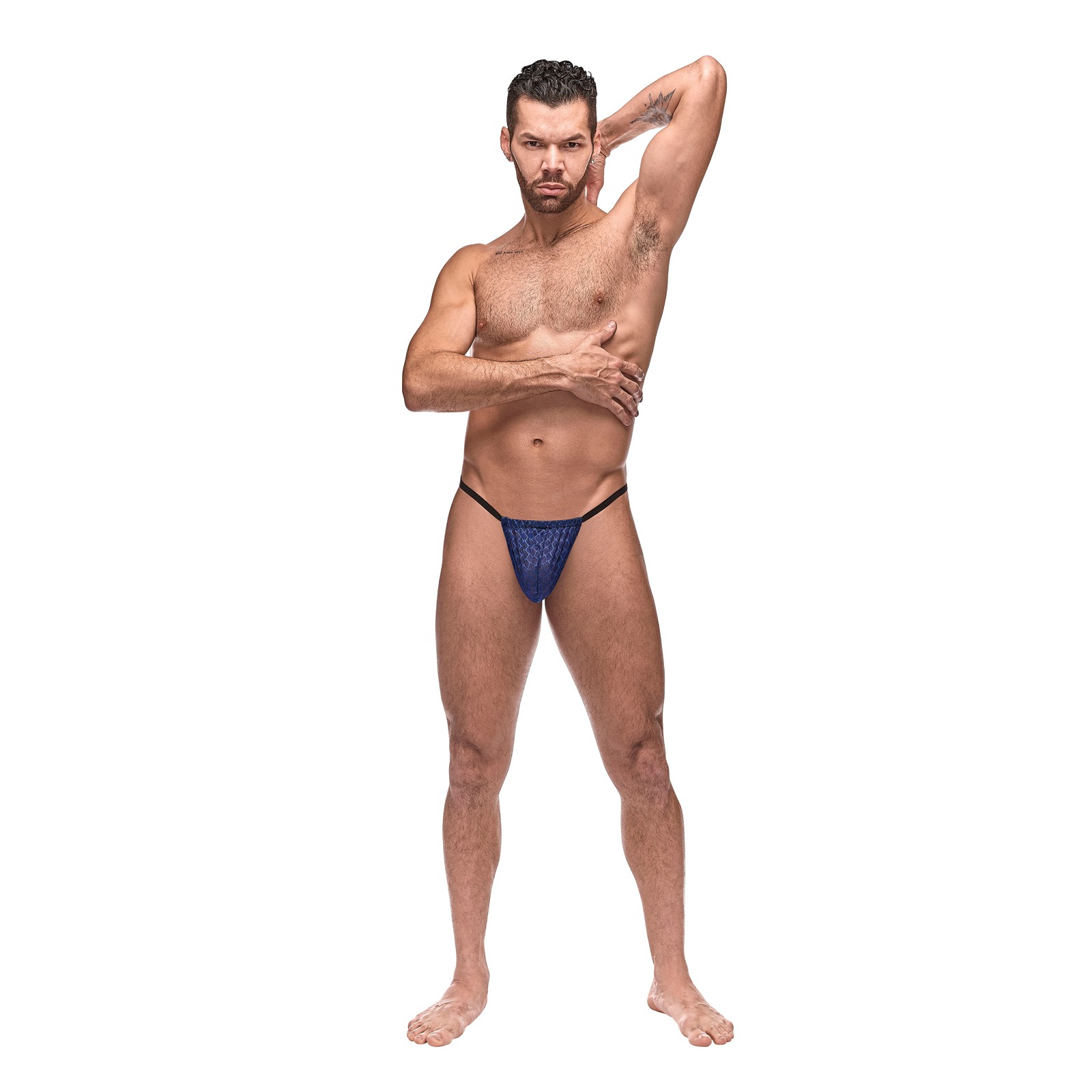Diamante Mesh Posing Strap in Navy Blue Diamante Mesh Posing Strap in Navy Blue