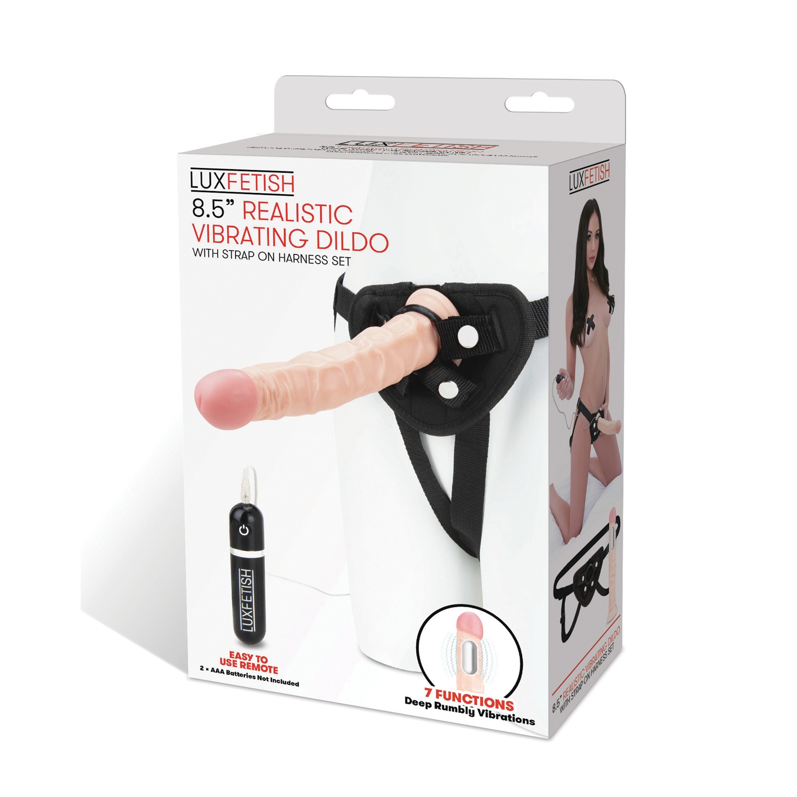 Lux Fetish 8.5" Realistic Vibrating Dildo Set Lux Fetish 8.5" Realistic Vibrating Dildo Set