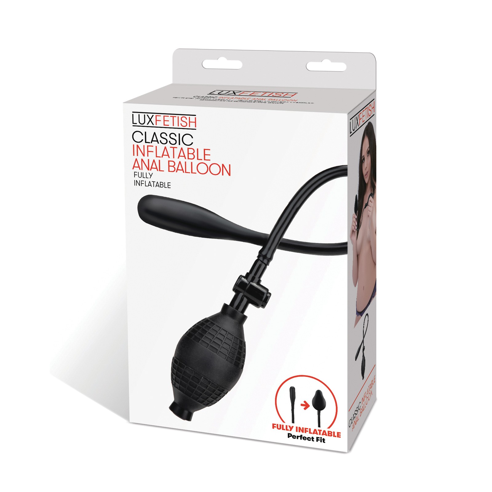 Globo Anal Inflable Clásico Lux Fetish Negro Globo Anal Inflable Clásico Lux Fetish Negro