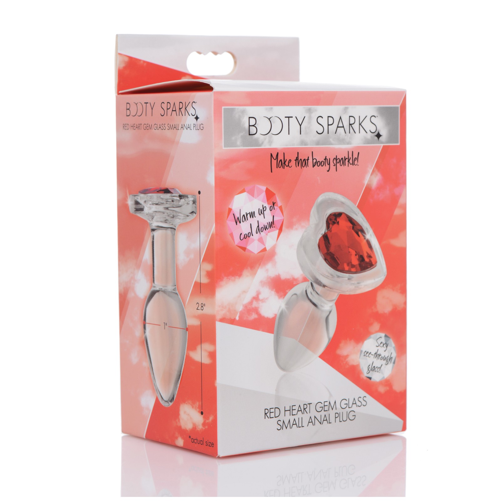 Plug Anal de Vidrio con Corazón Rojo Sparkle Plug Anal de Vidrio con Corazón Rojo Sparkle
