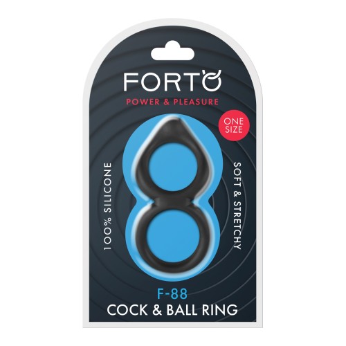 Forto F-88 Double Ring Cock Ring Black