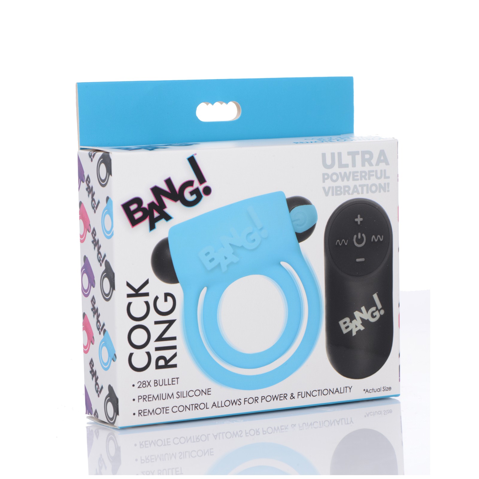 Bang Vibrating Cock Ring and Bullet Remote Control Blue Bang Vibrating Cock Ring and Bullet Remote Control Blue