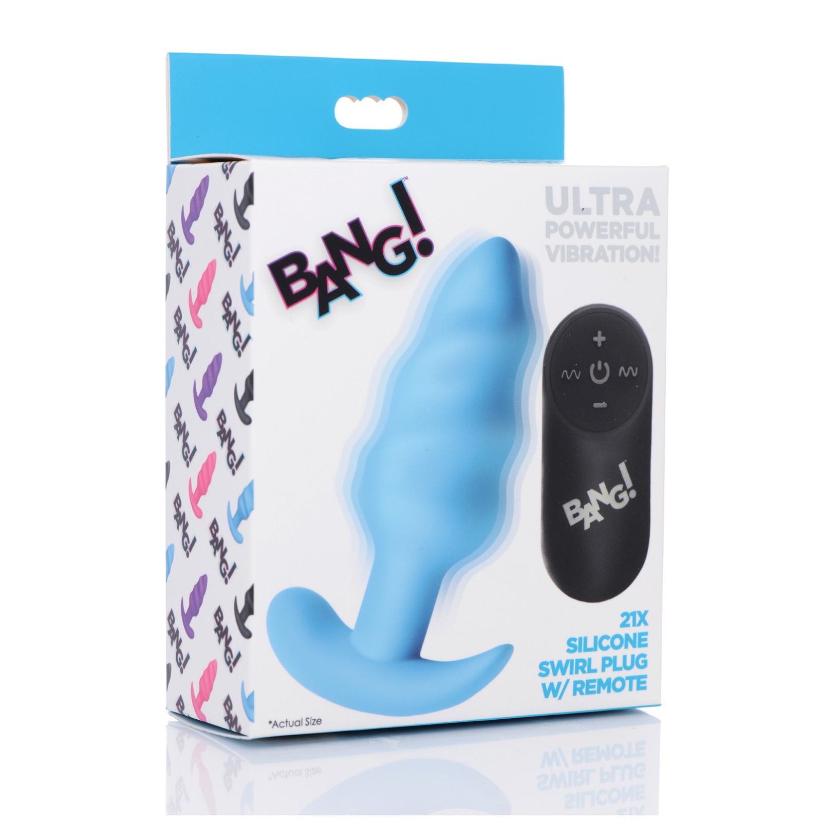 Plug Anal Vibrante Bang 21X con Control Remoto Azul Plug Anal Vibrante Bang 21X con Control Remoto Azul