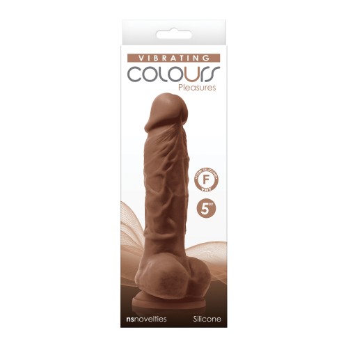 Dildo Vibrador Colours Pleasures 5" - Marrón