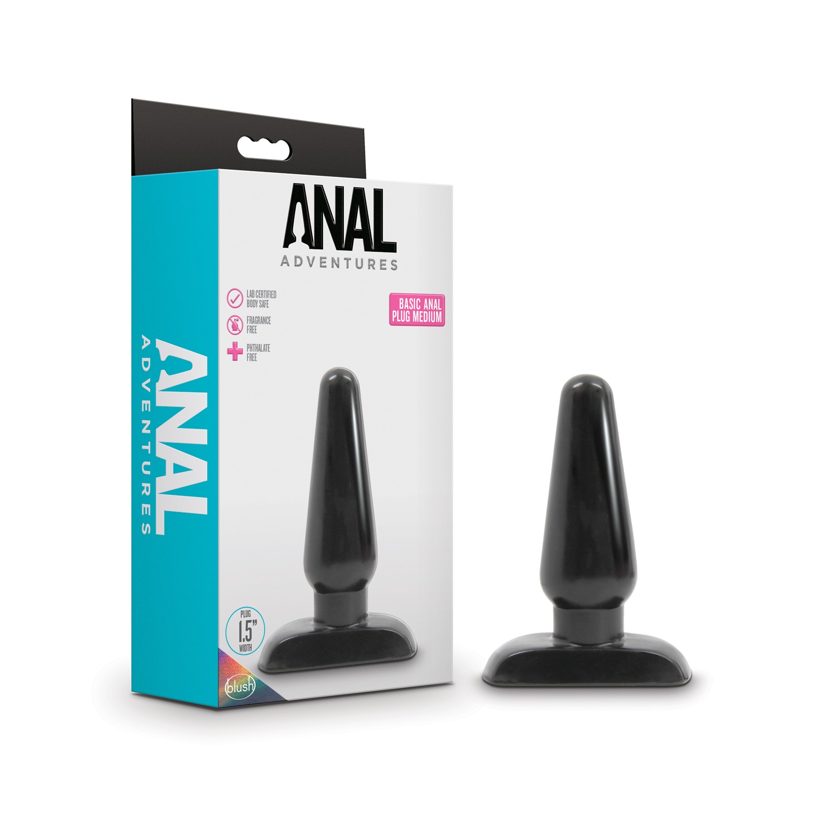 Plug Anal Básico Anal Adventures Mediano Negro Plug Anal Básico Anal Adventures Mediano Negro