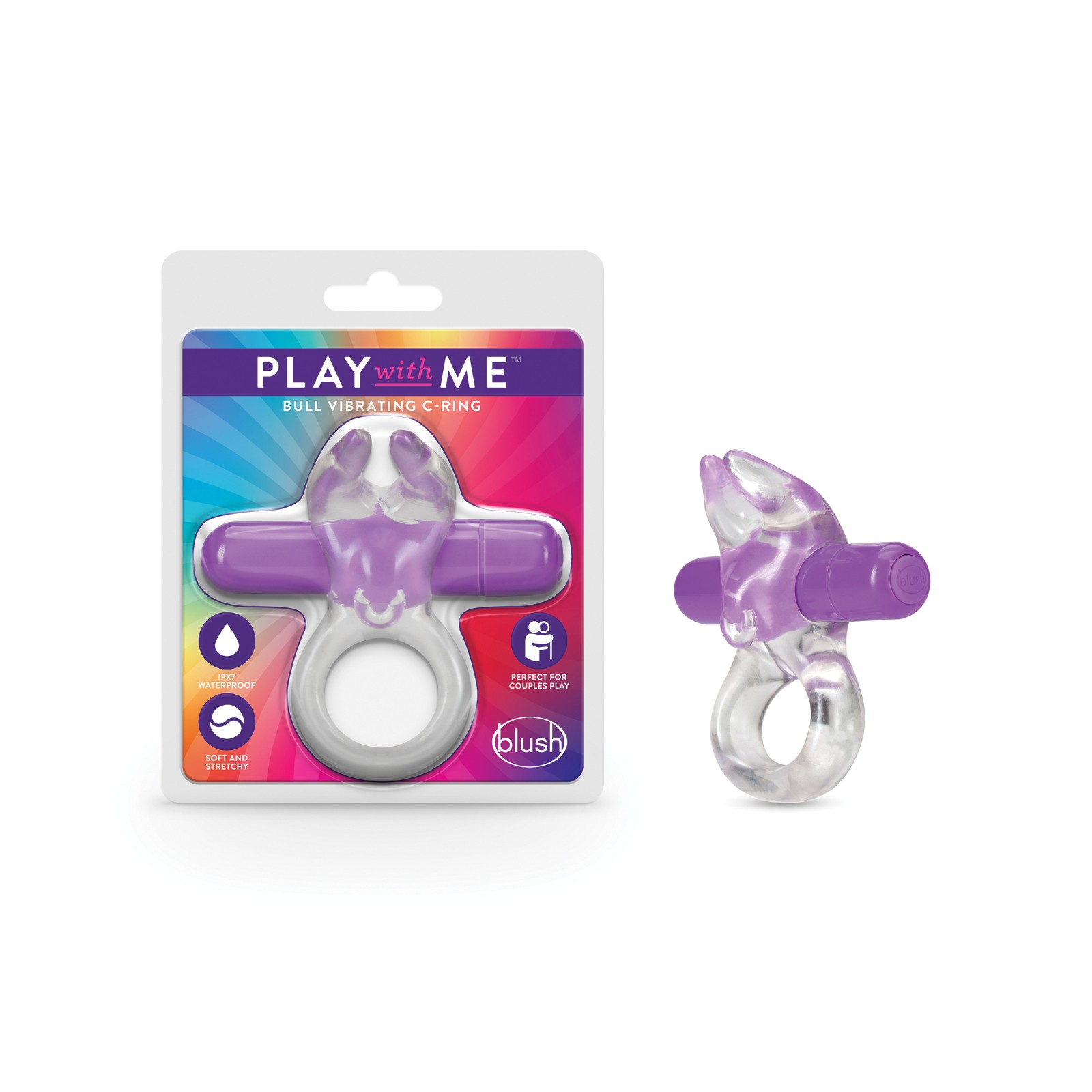 Blush Play with Me Bull Vibrating C Ring - Purple Blush Play with Me Bull Vibrating C Ring - Purple