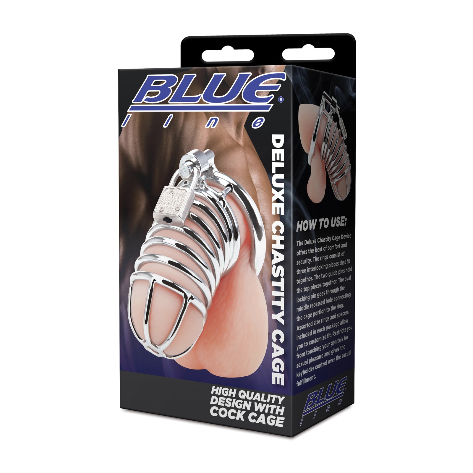 Cárcel de Castidad Deluxe Blue Line para Control Máximo Cárcel de Castidad Deluxe Blue Line para Control Máximo