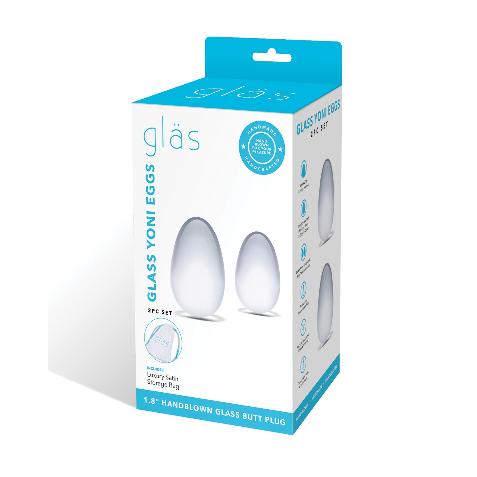 Glas Glass Yoni Eggs Set for Pelvic Strengthening Glas Glass Yoni Eggs Set for Pelvic Strengthening