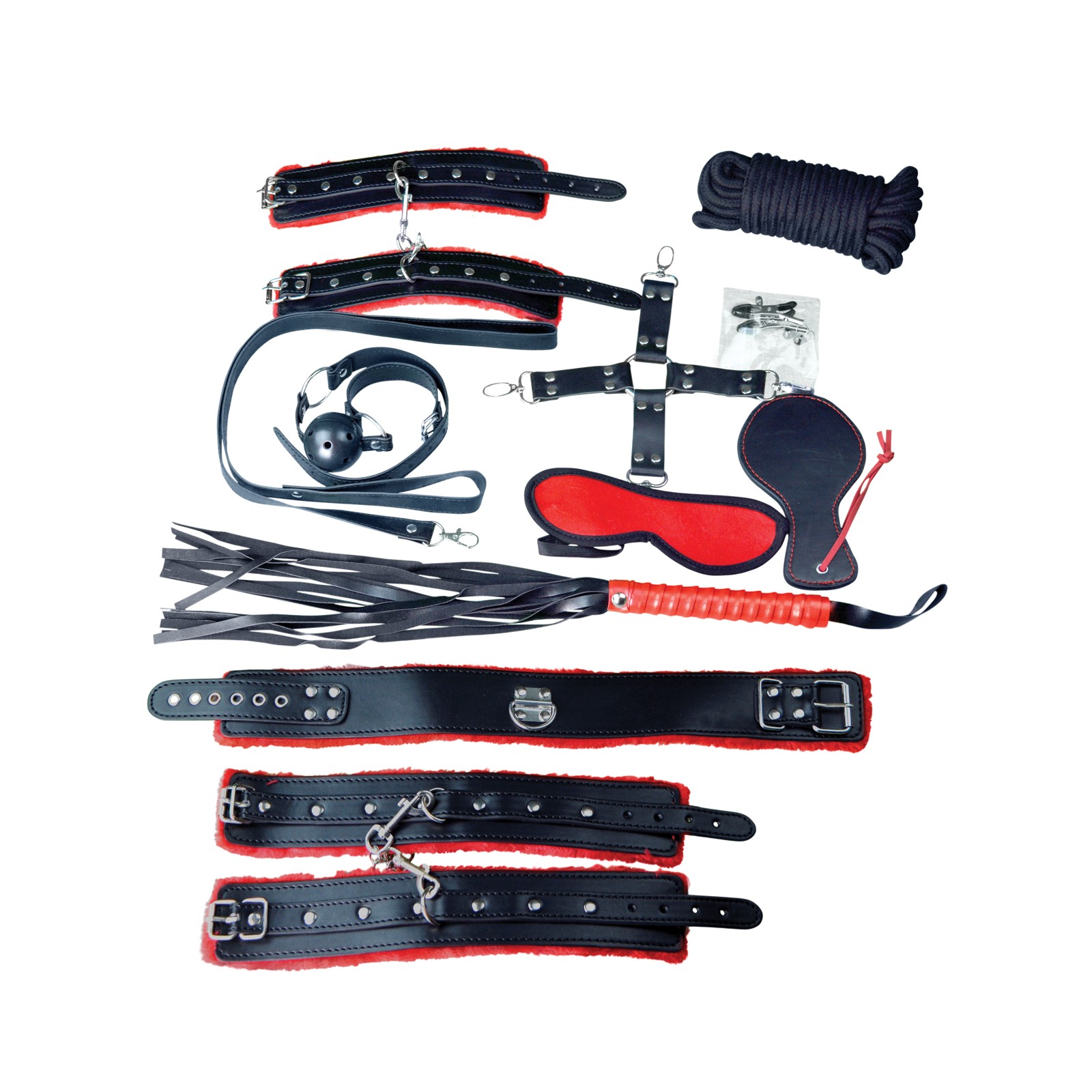 Kit de Bondage Deluxe Plesur Negro/Rojo Kit de Bondage Deluxe Plesur Negro/Rojo