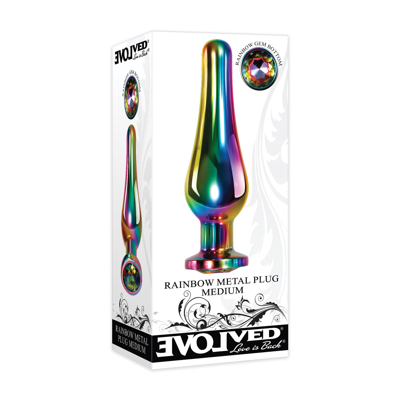 Plug Metálico Arcoíris Mediano para Placer Máximo Plug Metálico Arcoíris Mediano para Placer Máximo