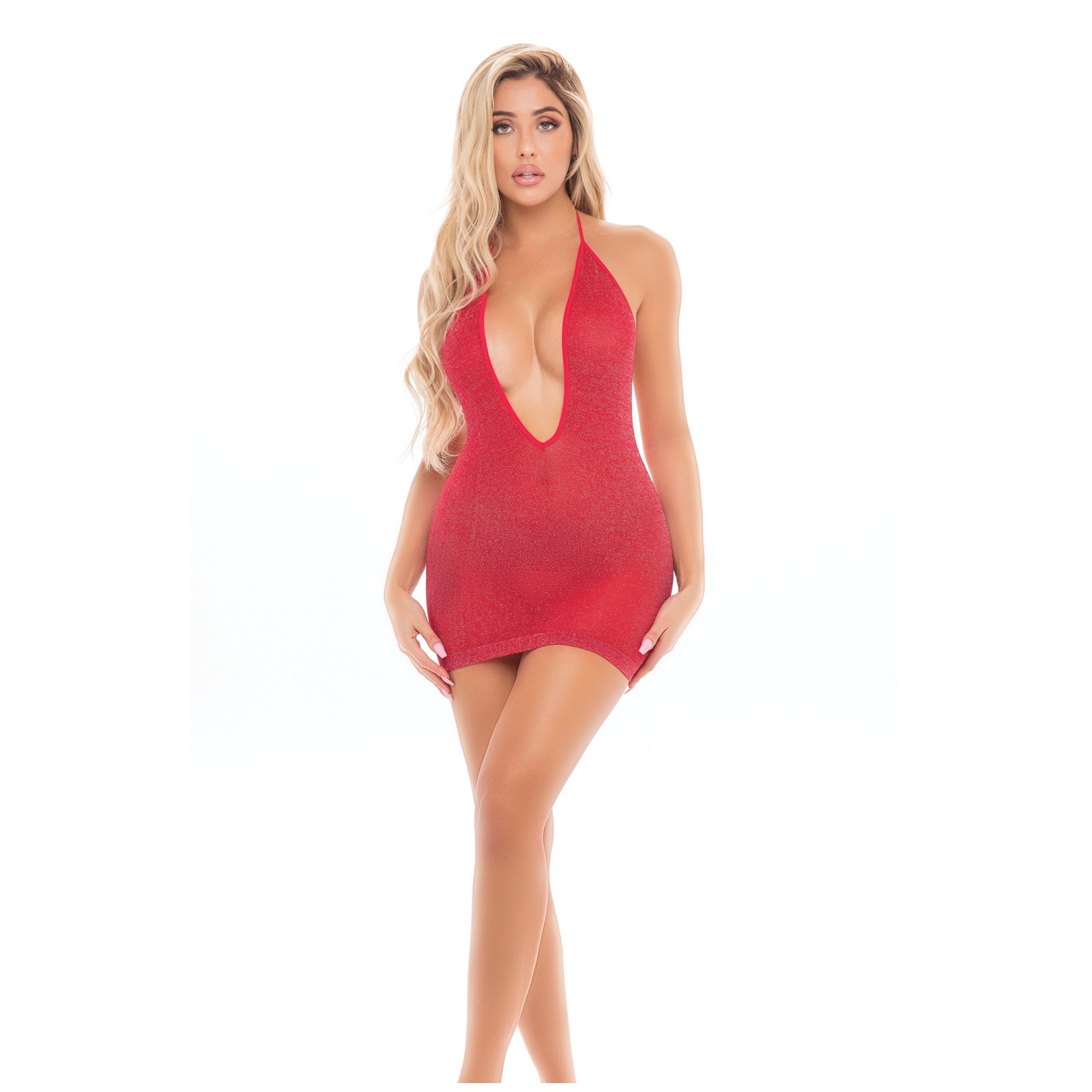 Vestido Halter Love Bite de Lipstick Rosa - Talla Única Vestido Halter Love Bite de Lipstick Rosa - Talla Única