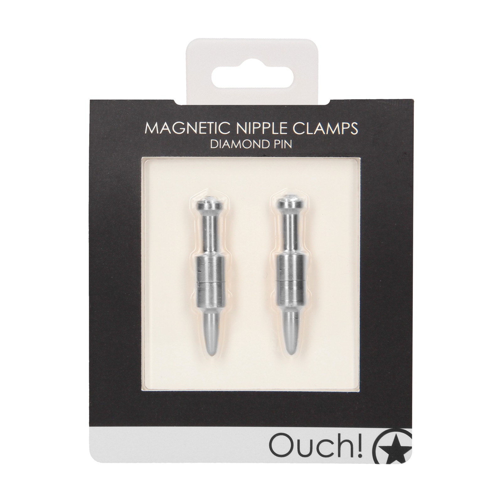 Shots Ouch Pin Magnetic Nipple Clamps Silver Shots Ouch Pin Magnetic Nipple Clamps Silver