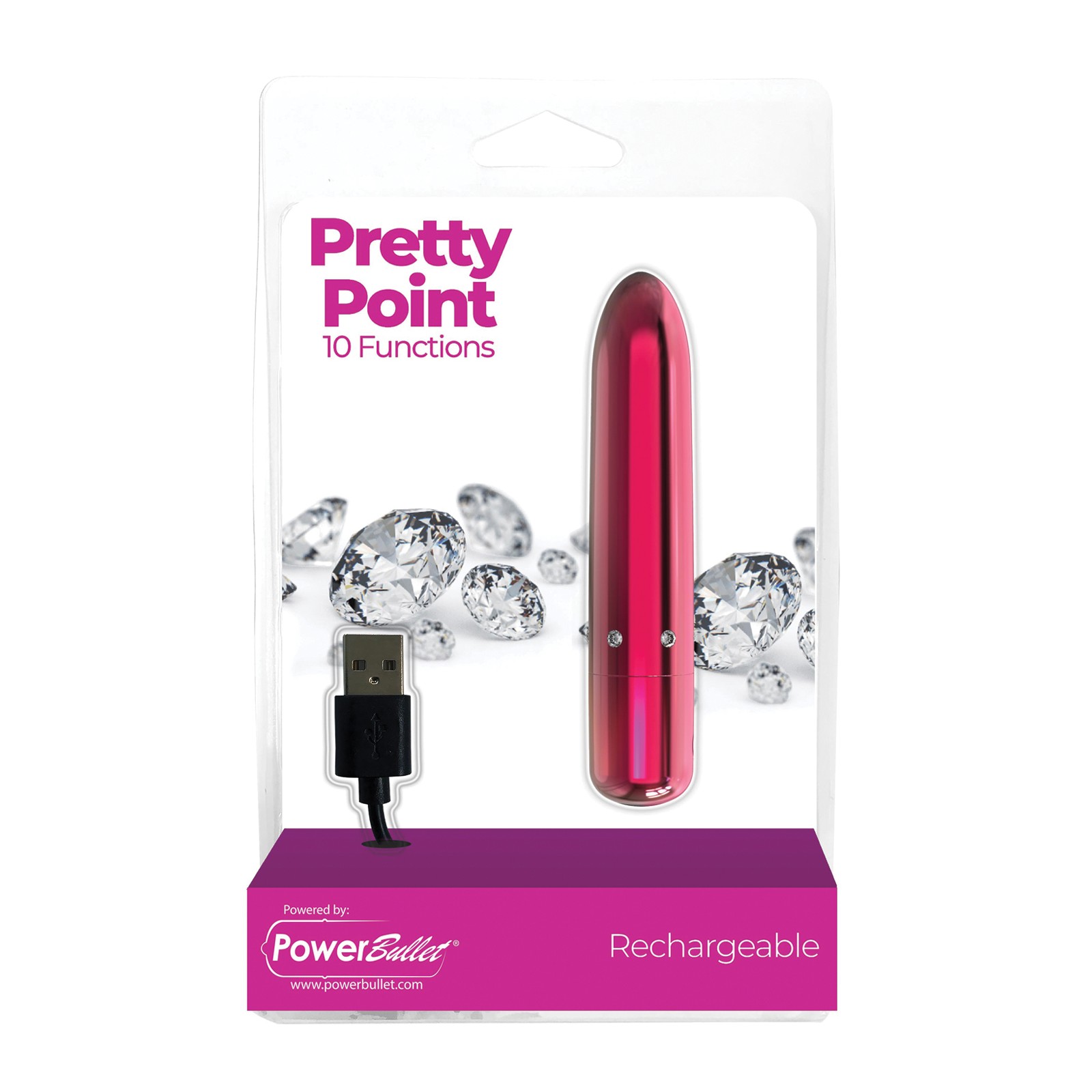 Vibrador Bullet Recargable Pretty Point Vibrador Bullet Recargable Pretty Point