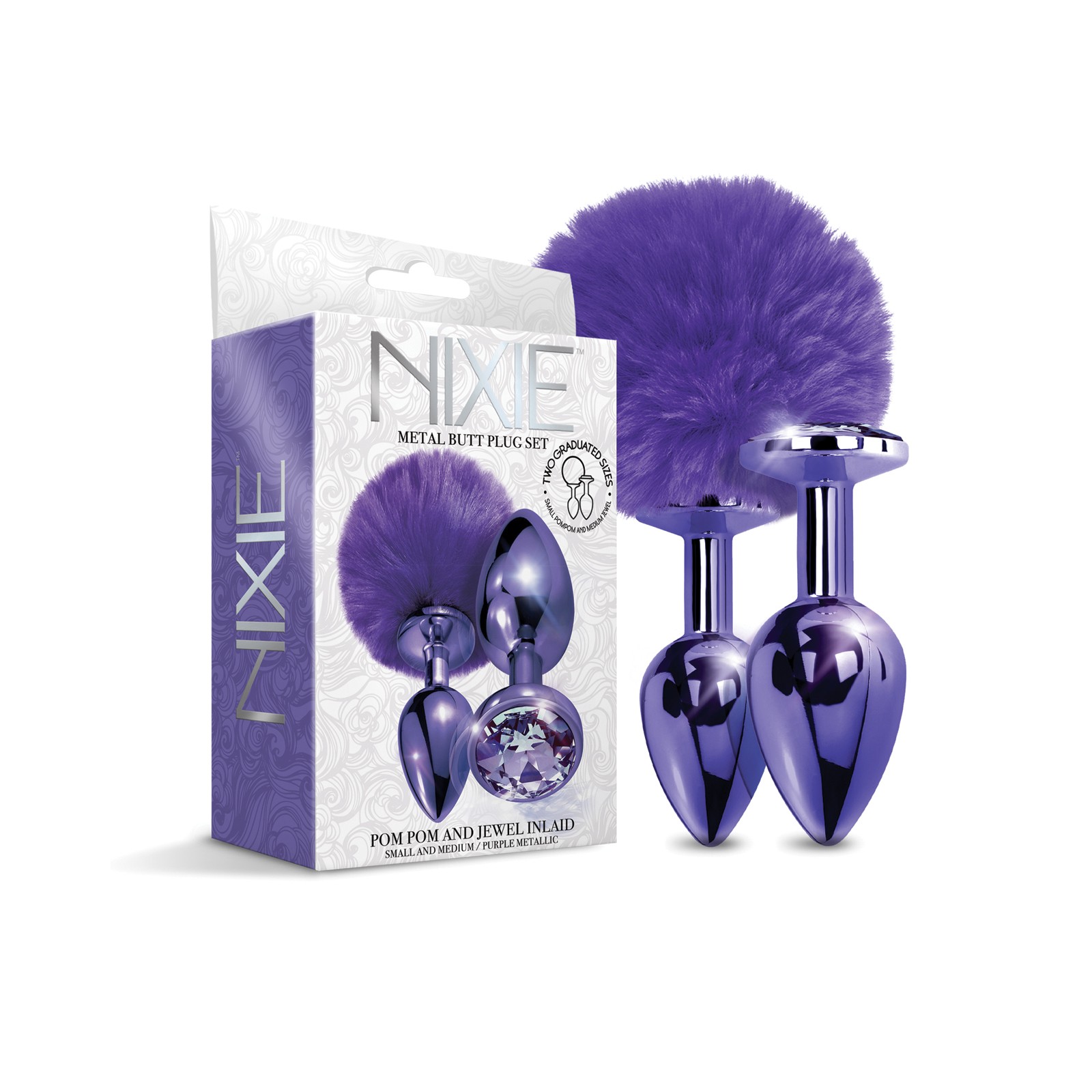 Nixie Metal Butt Plug Set with Jewel Nixie Metal Butt Plug Set with Jewel