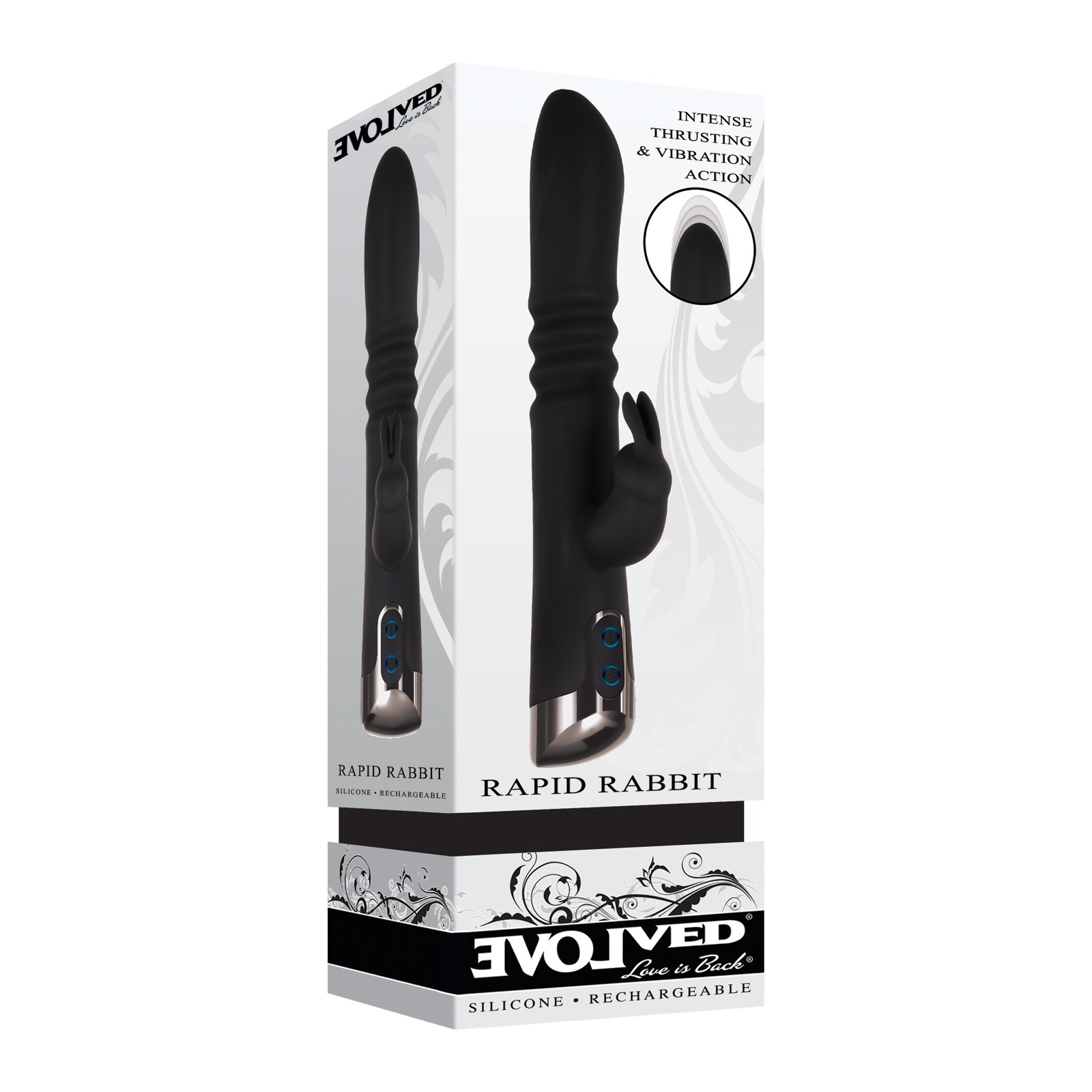 Vibrador Doble Thrusting Rapid Rabbit Negro Vibrador Doble Thrusting Rapid Rabbit Negro