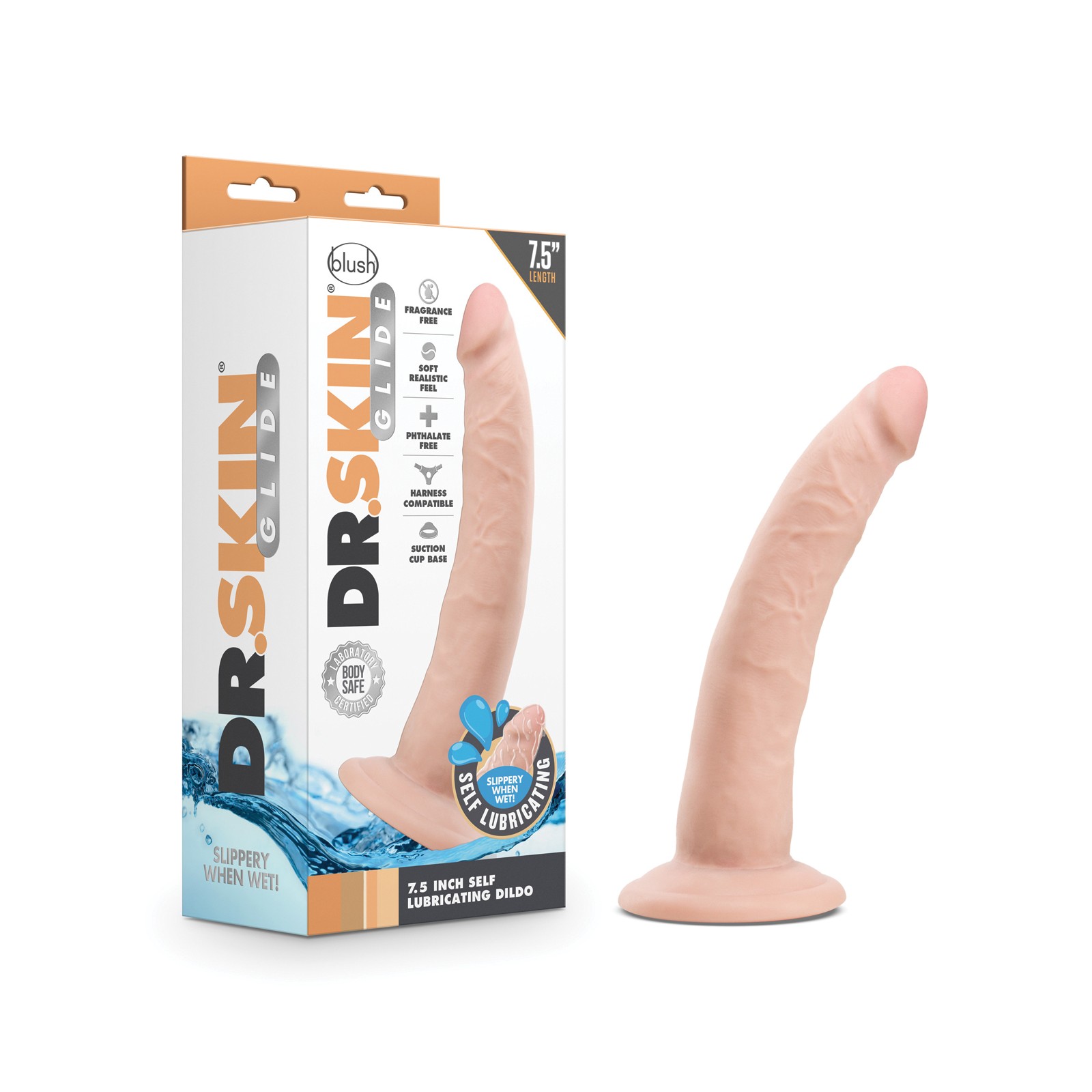 Dr. Skin Glide 7.5-Inch Self-Lubricating Dildo Dr. Skin Glide 7.5-Inch Self-Lubricating Dildo
