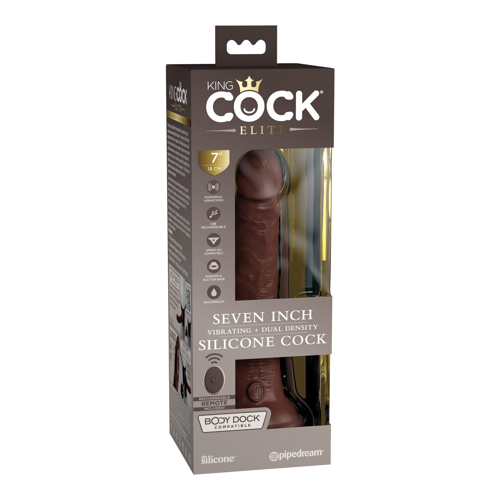 Pene Vibrador King Cock Elite de 7 Pulgadas para el Placer Definitivo Pene Vibrador King Cock Elite de 7 Pulgadas para el Placer Definitivo