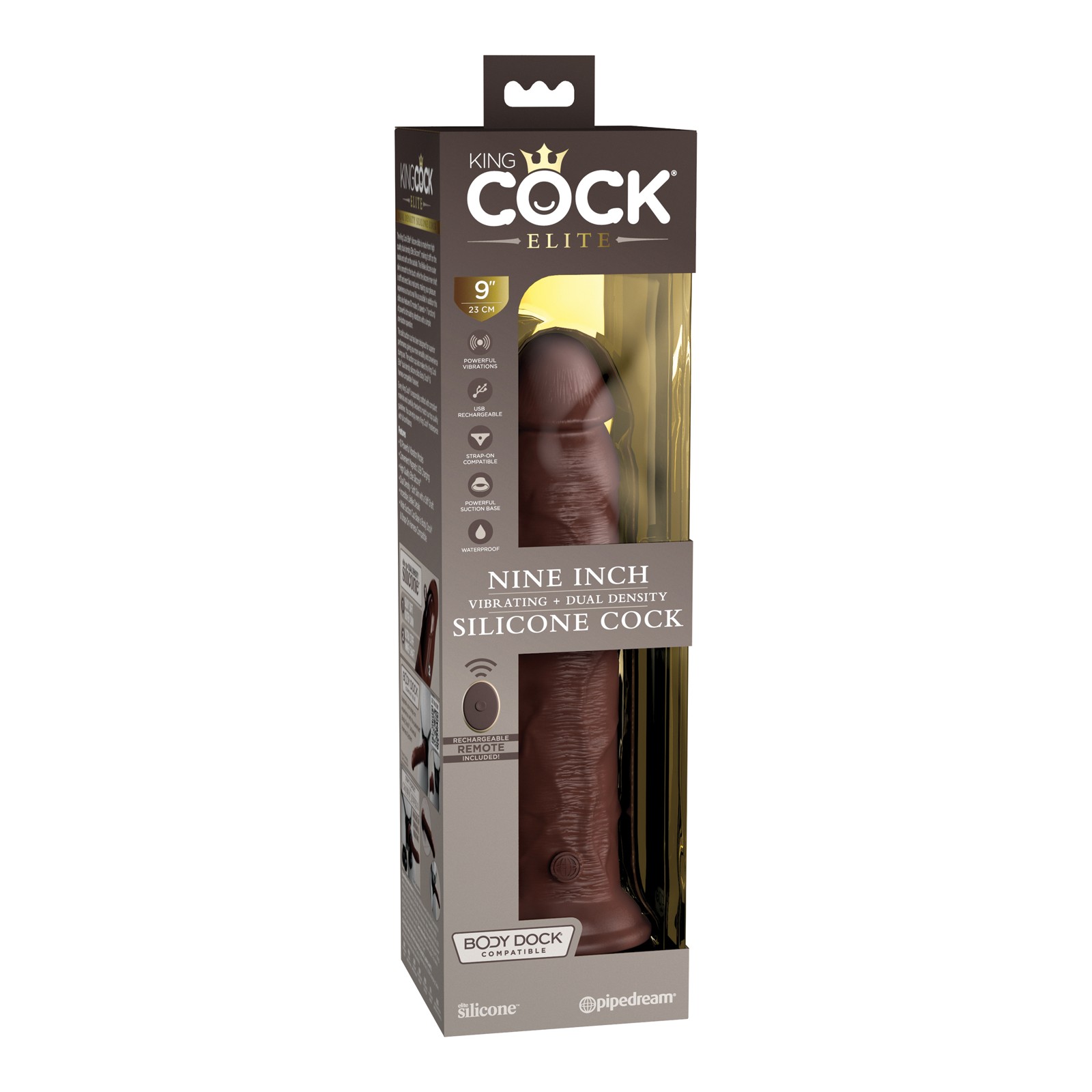 Cock de Silicona Vibrador King Cock Elite 9" Marrón Cock de Silicona Vibrador King Cock Elite 9" Marrón