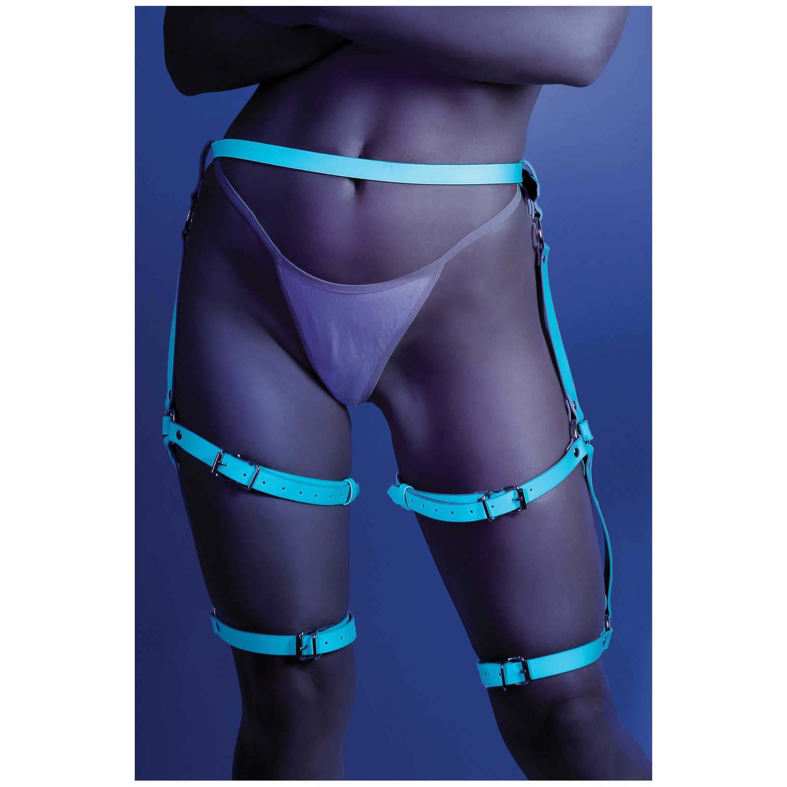 Glow Buckle Up Glow in the Dark Leg Harness Light Blue Glow Buckle Up Glow in the Dark Leg Harness Light Blue