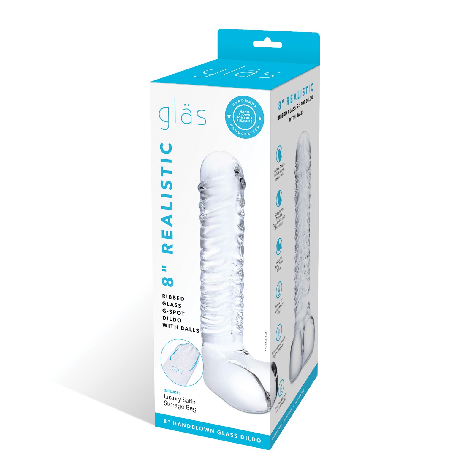 Dildo de Vidrio Ribeteado para Punto G Dildo de Vidrio Ribeteado para Punto G