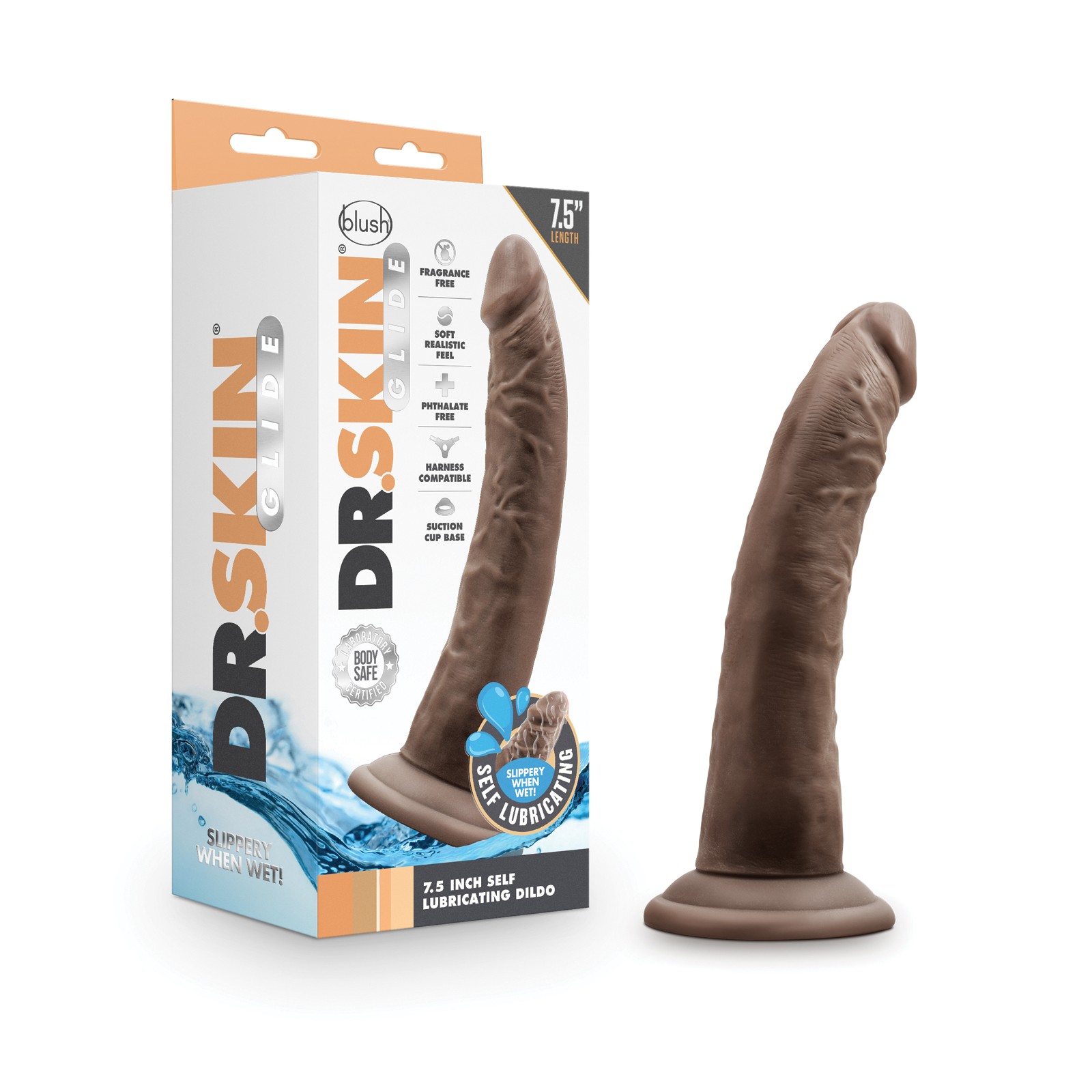 Dildo Autolubricante Blush Dr. Skin Glide - Chocolate Dildo Autolubricante Blush Dr. Skin Glide - Chocolate