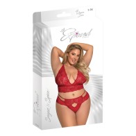Sugar & Spice Lace Bra and Panty Set Red QN