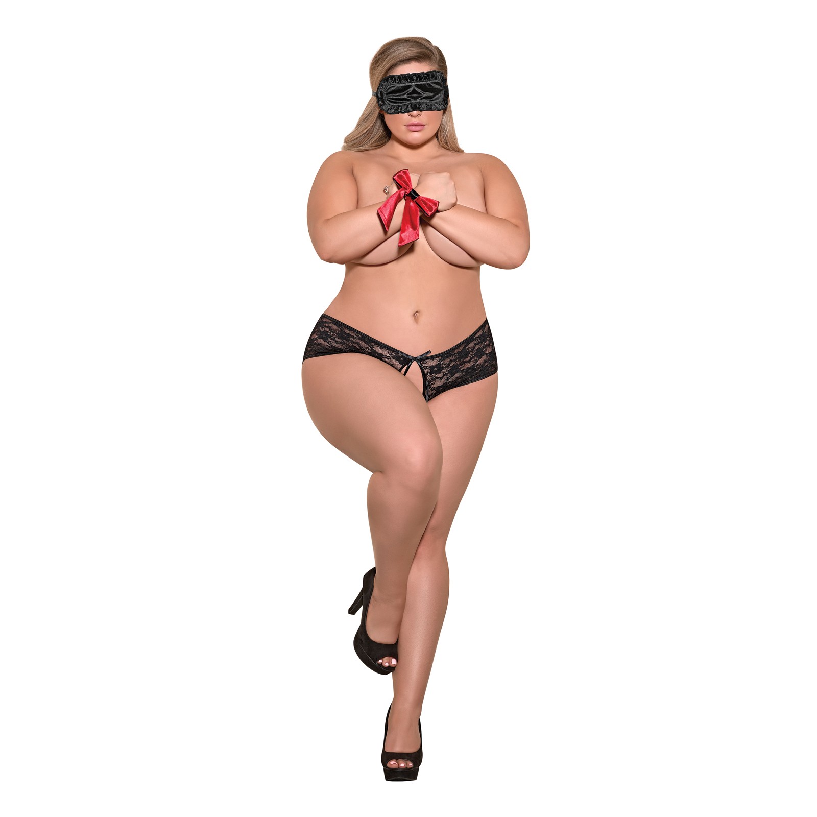 Shorts Encaje Espalda Abierta Antifaz Ataduras Love Bondage Negro Shorts Encaje Espalda Abierta Antifaz Ataduras Love Bondage Negro