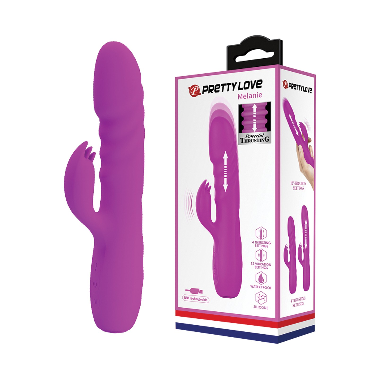 Conejito Vibrador Thrusting Pretty Love Melanie - Fucsia Conejito Vibrador Thrusting Pretty Love Melanie - Fucsia