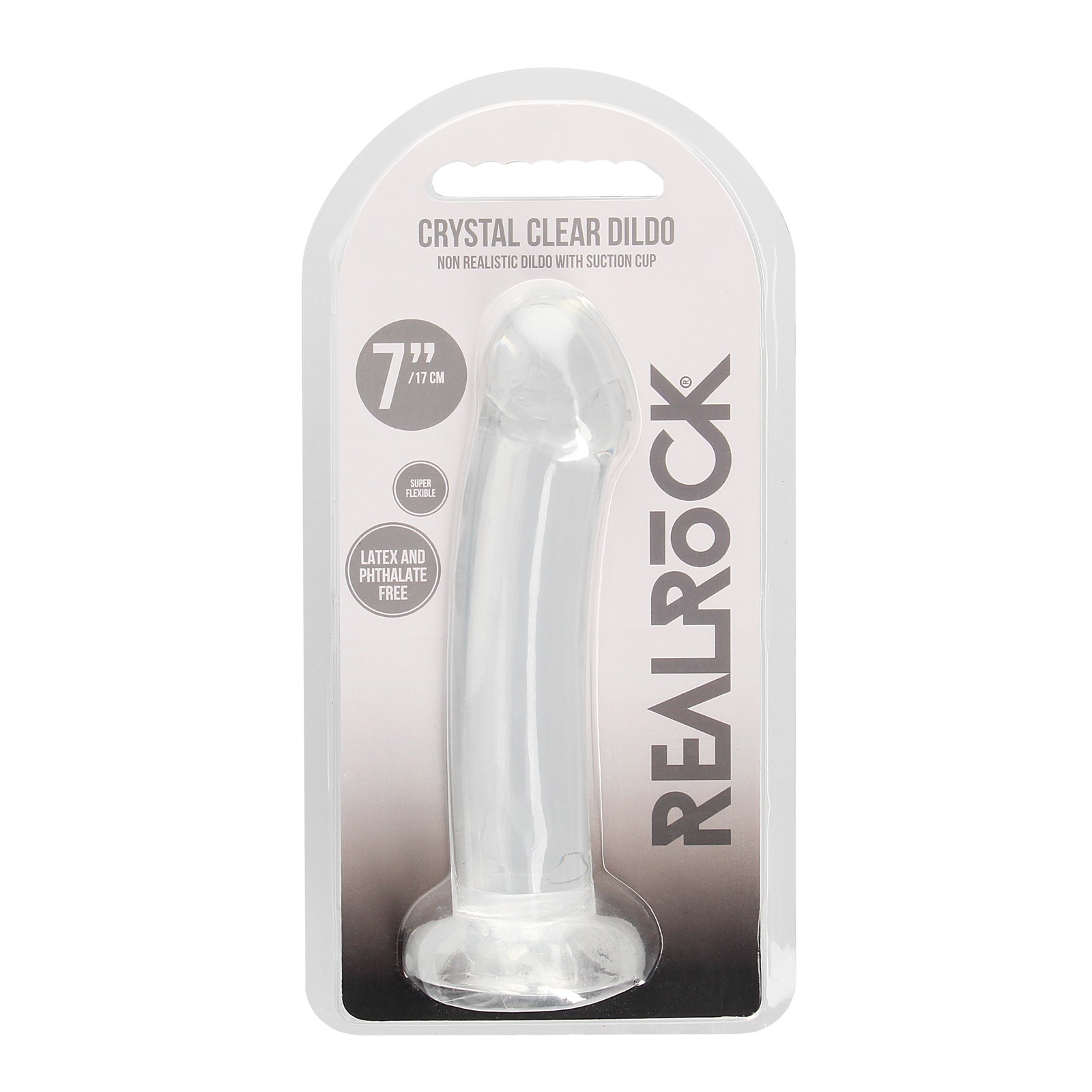 Dildo Transparente RealRock Crystal Clear de 7" para Placer Exquisito Dildo Transparente RealRock Crystal Clear de 7" para Placer Exquisito