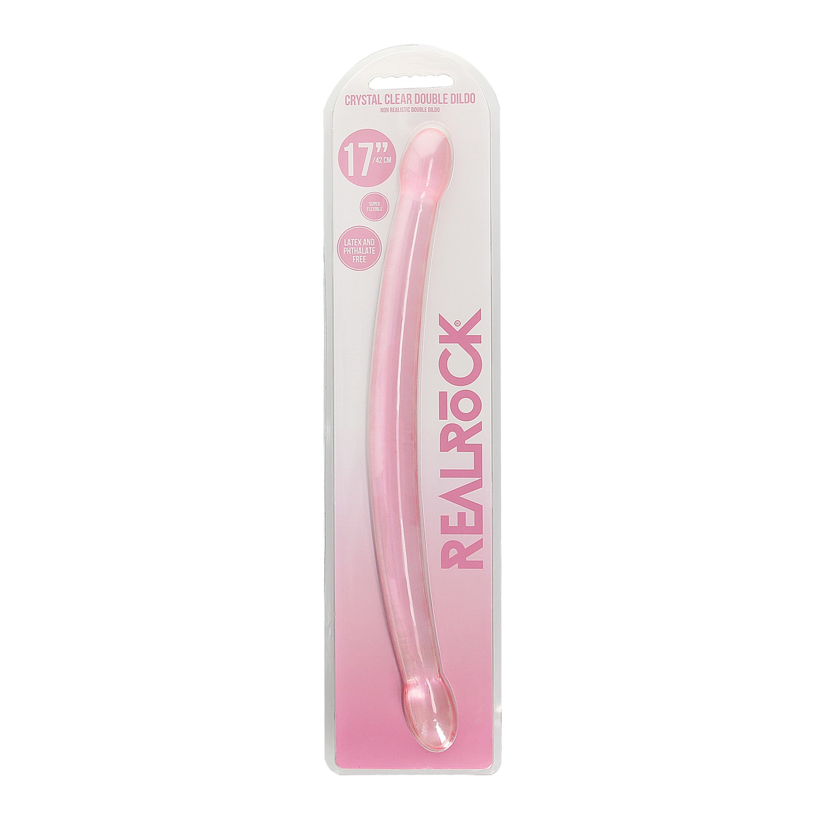 Dildo Doble RealRock Transparente Rosa Dildo Doble RealRock Transparente Rosa