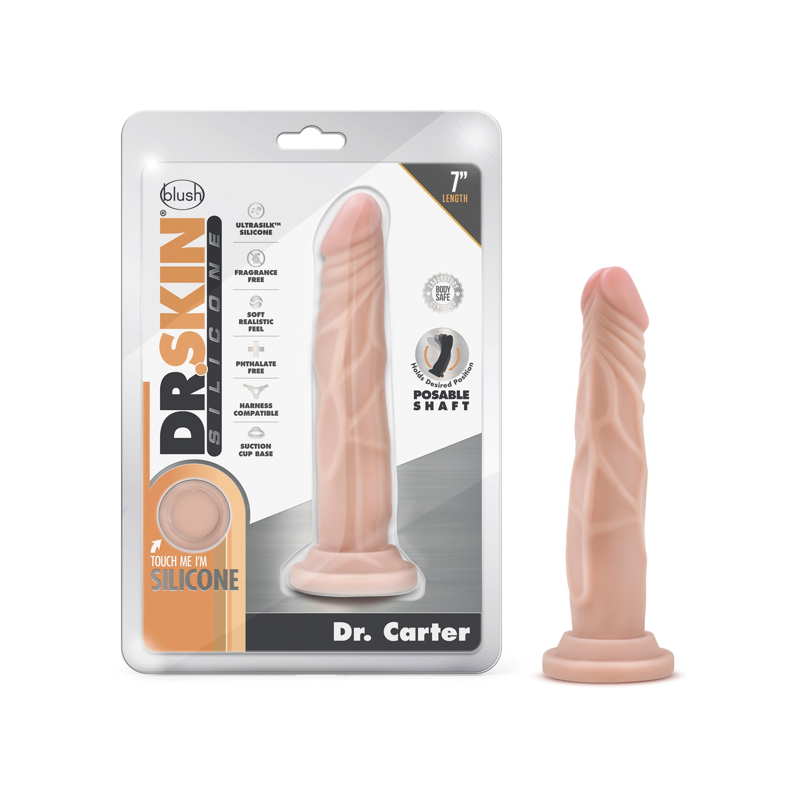 Dildo de Silicona Dr. Skin Dr. Carter 7.5 Pulgadas Vainilla Dildo de Silicona Dr. Skin Dr. Carter 7.5 Pulgadas Vainilla