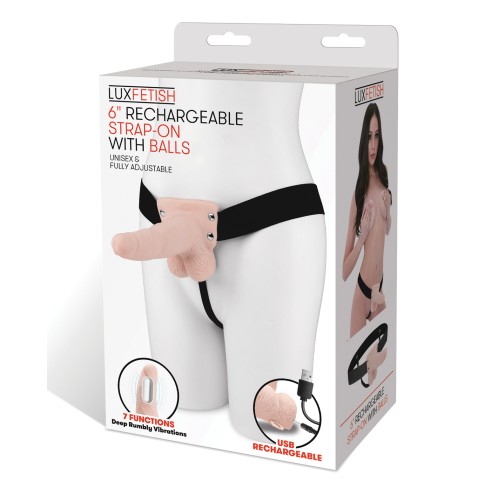 Arnés Vibrador de 6 Pulgadas para Parejas - Marfil