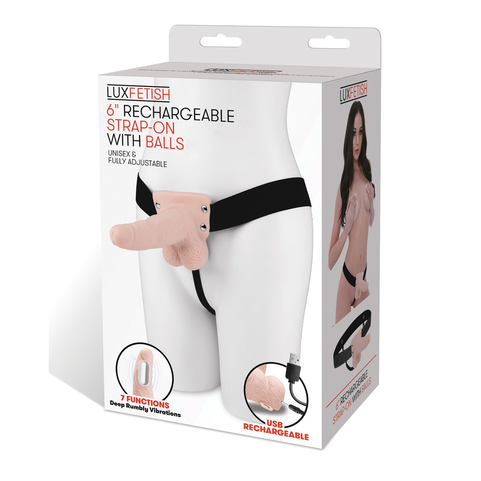 Arnés Vibrador de 6 Pulgadas para Parejas - Marfil Arnés Vibrador de 6 Pulgadas para Parejas - Marfil