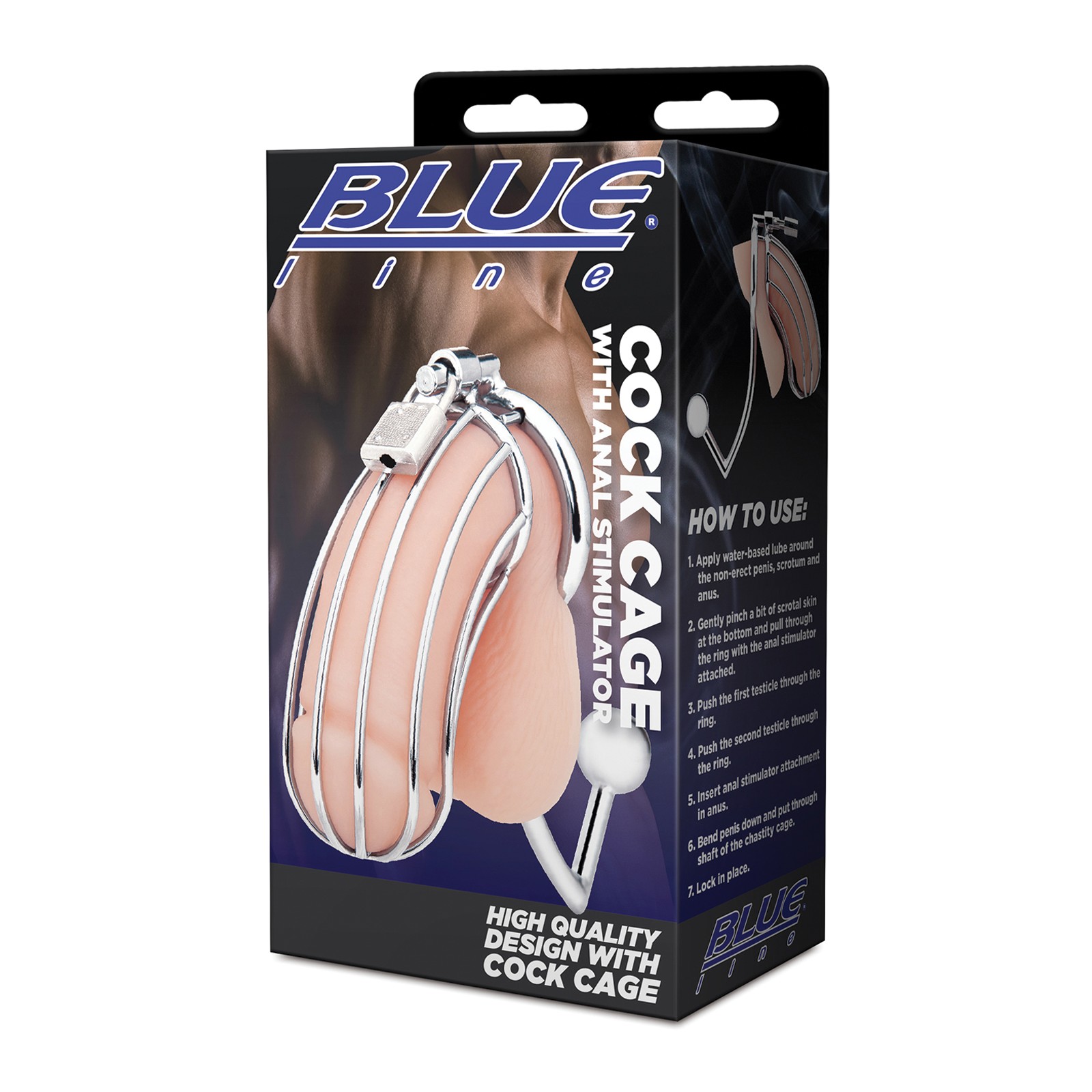 Blue Line Cock Cage with Anal Stimulator Blue Line Cock Cage with Anal Stimulator
