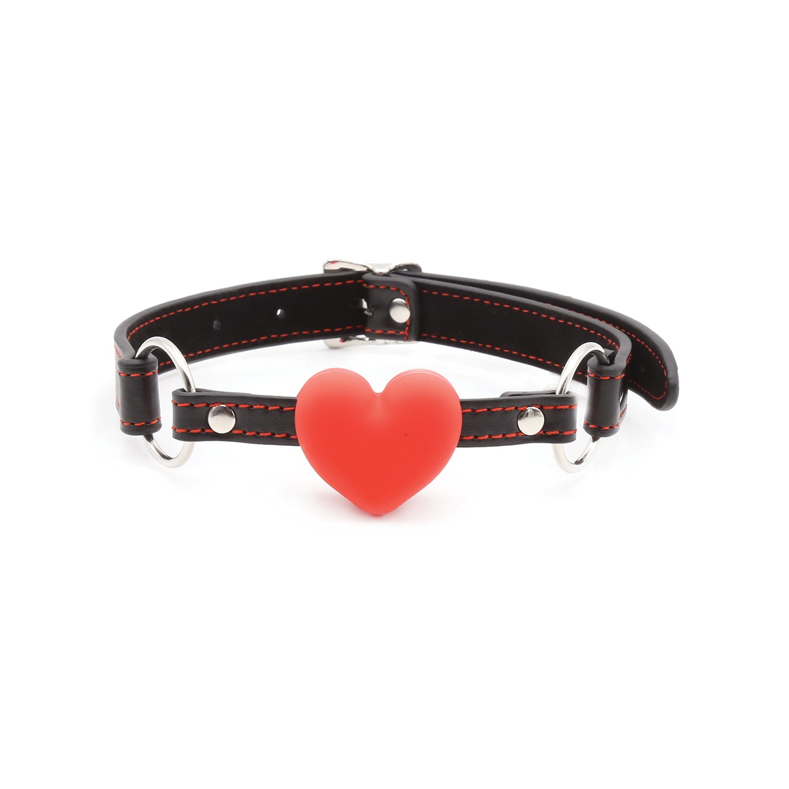 Ball Gag Plesur con Corazones Rojos - Negro Ball Gag Plesur con Corazones Rojos - Negro